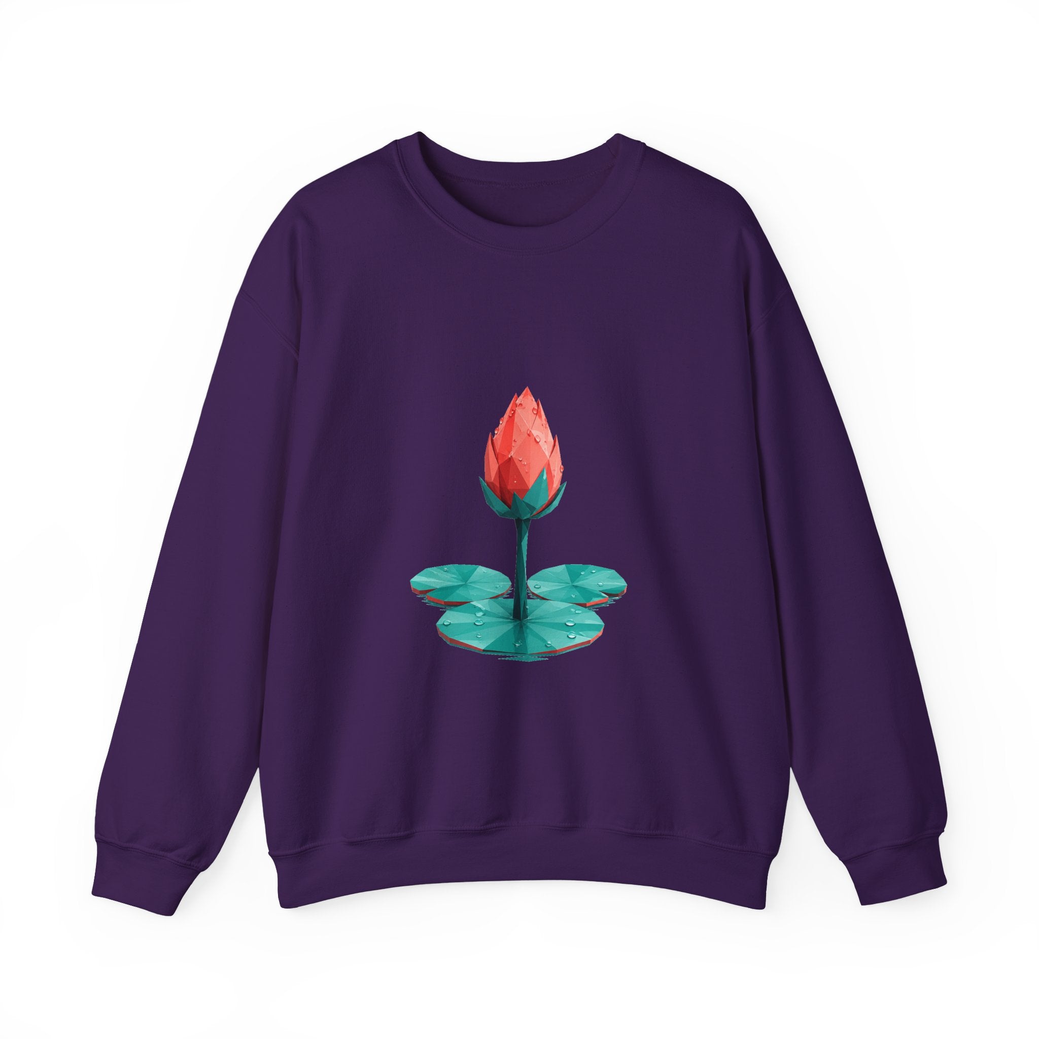Matching Couple Sweatshirt - Open & Closed Lotus Matching Couple Premium Fleece Sweatshirt Geometric Art His Hers Love Gift - Design B