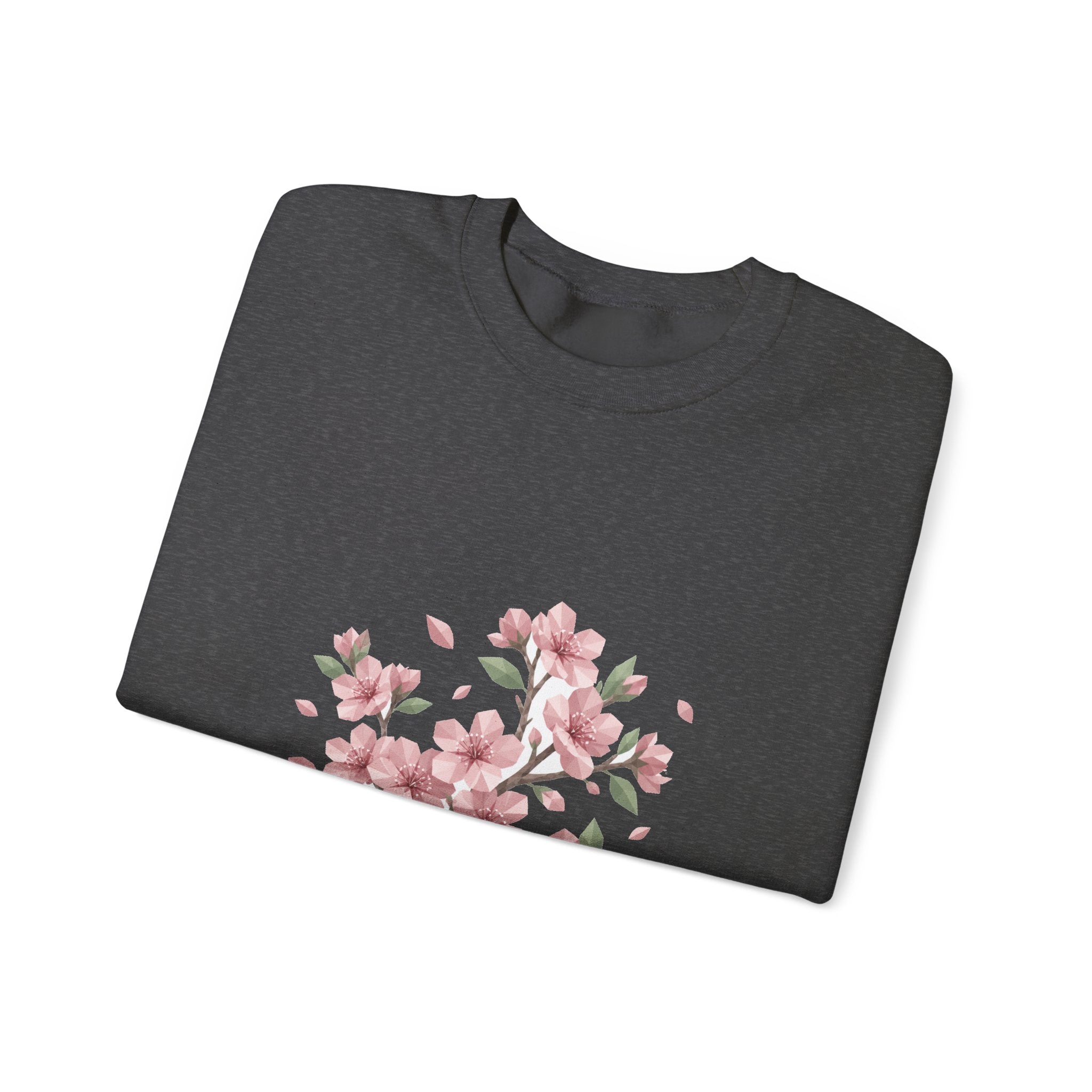 Matching Couple Sweatshirt - Cherry Blossom & Maple Leaf Matching Couple Premium Fleece Sweatshirt Geometric Art His Hers Love Gift - Design A
