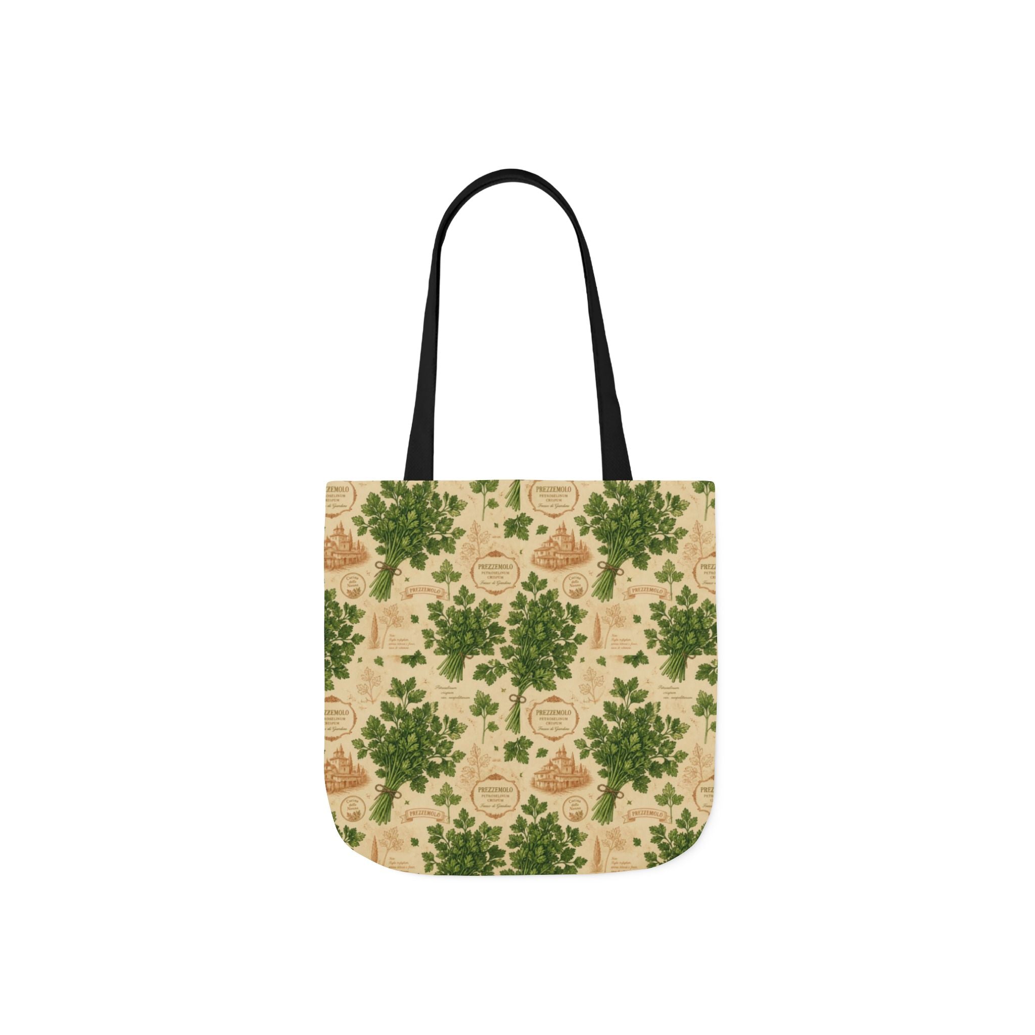 Fresh Parsley Canvas Tote Bag Mediterranean Kitchen Botanical Design Italian Cottagecore Gift