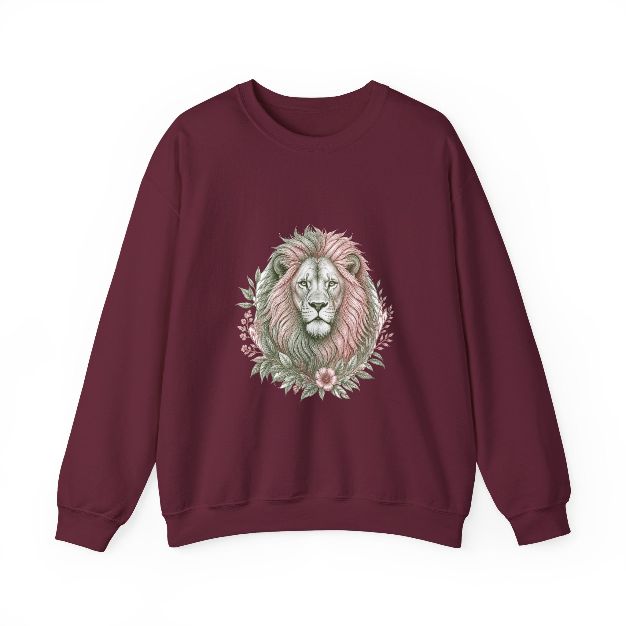 Matching Couple Sweatshirt - Lion & Lamb Matching Couple Premium Fleece Sweatshirt Hand-Drawn Art His Hers Anniversary Gift - Design A