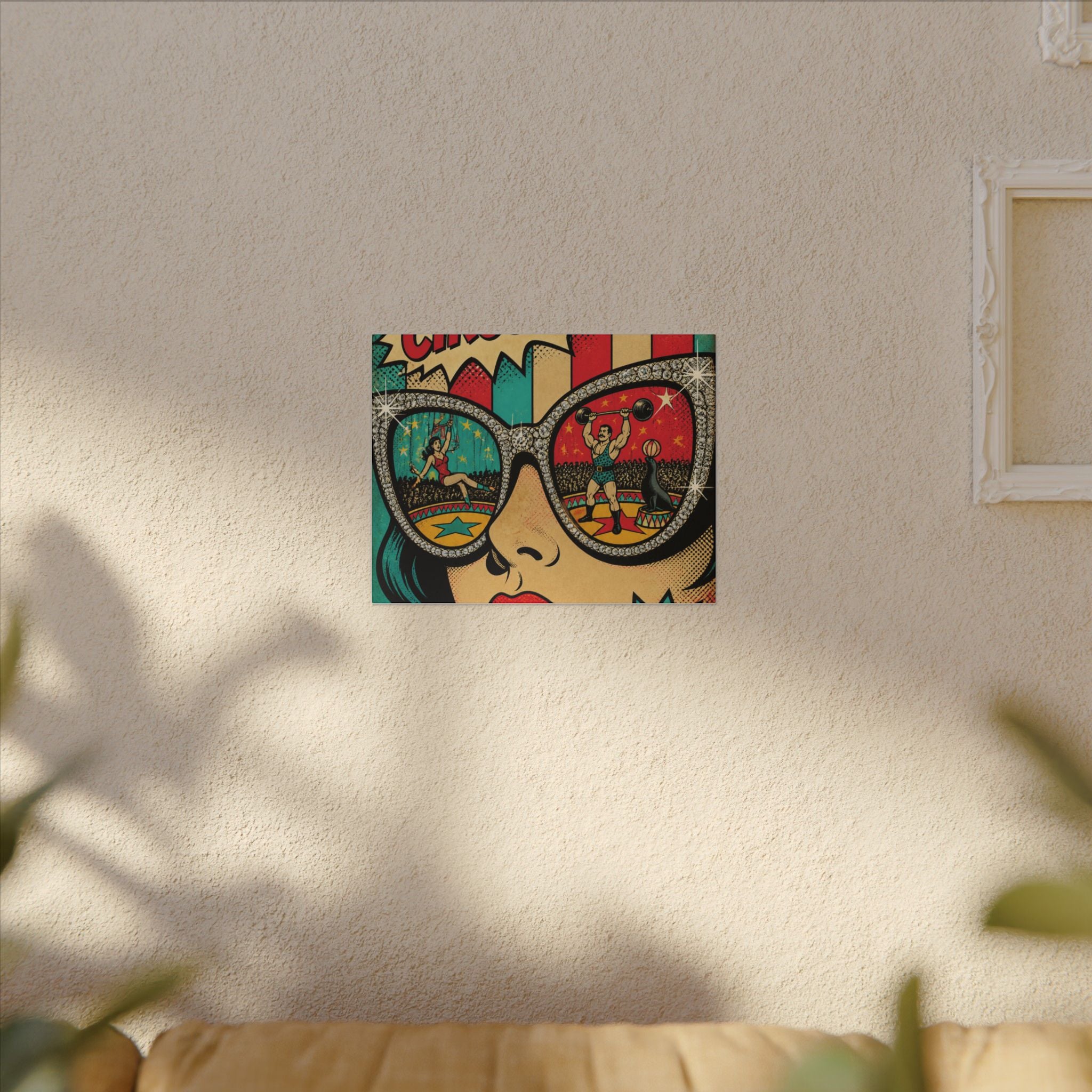 Sunglasses Circus Ring Wall Art Canvas 24×36 Pop Art Restaurant Decor Maximalist Print