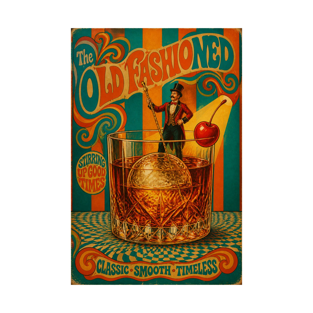 Old Fashioned Ringmaster Wall Art Poster 24×36 Psychedelic Dining Room Decor Maximalist Print