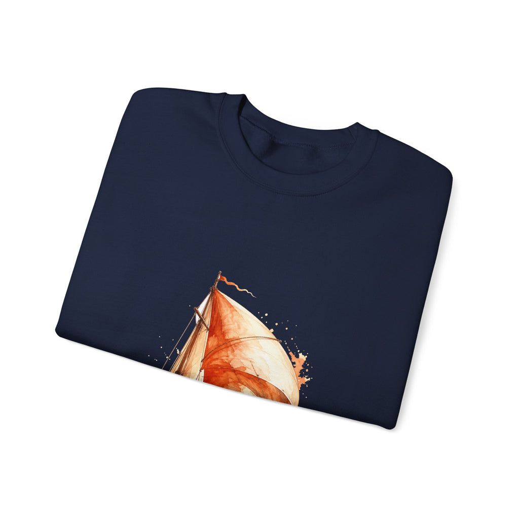 Matching Couple Sweatshirt - Anchor & Sail Matching Couple Crewneck Sweatshirt Watercolor Art His Hers Engagement Gift - Design B