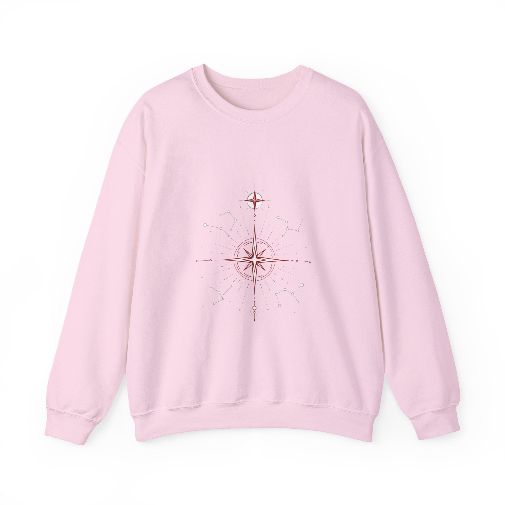 Matching Couple Sweatshirt - Shooting Star & North Star Matching Couple Crewneck Sweatshirt Minimalist Art His Hers Valentine Gift - Design B