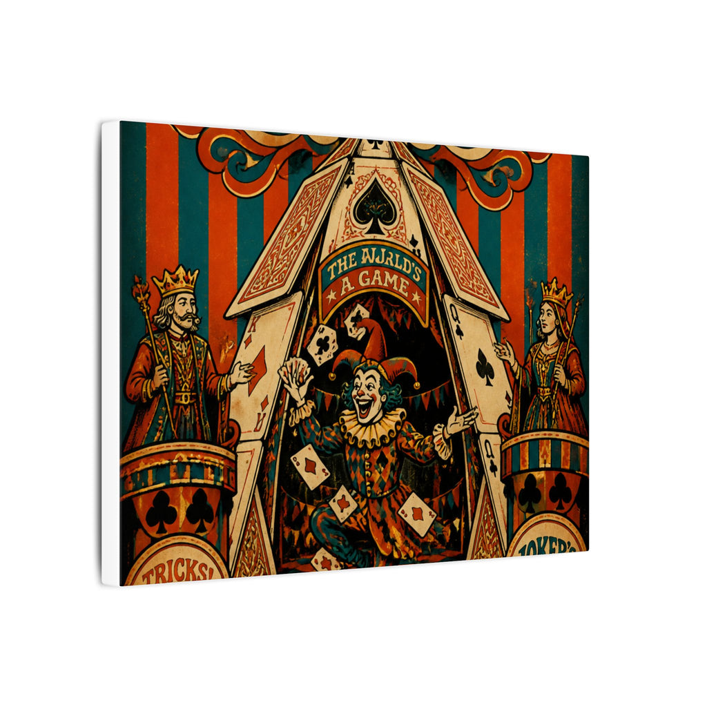 Playing Cards Tent Wall Art Canvas 24×36 Psychedelic Dining Room Decor Maximalist Print