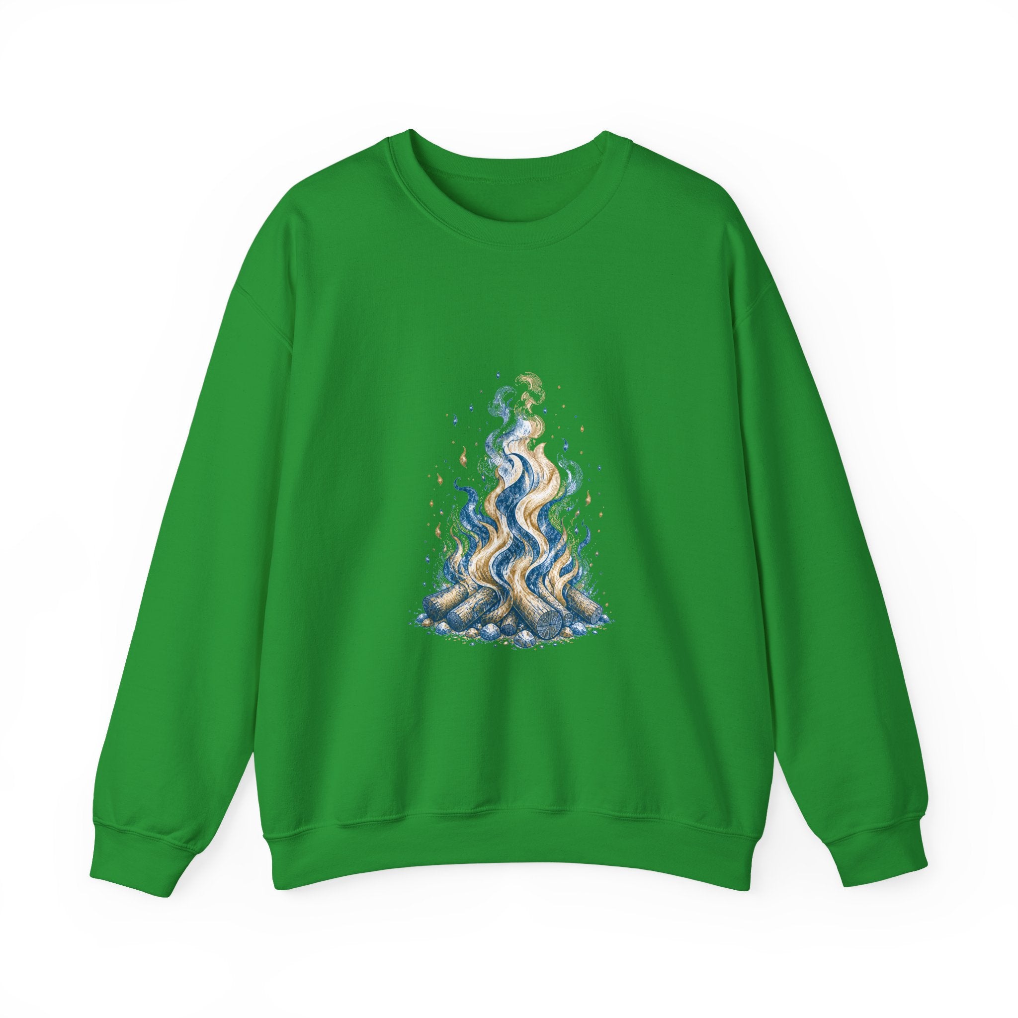 Matching Couple Sweatshirt - Wildfire & Waterfall Matching Couple Premium Fleece Sweatshirt Hand-Drawn Art His Hers Anniversary Gift - Design A