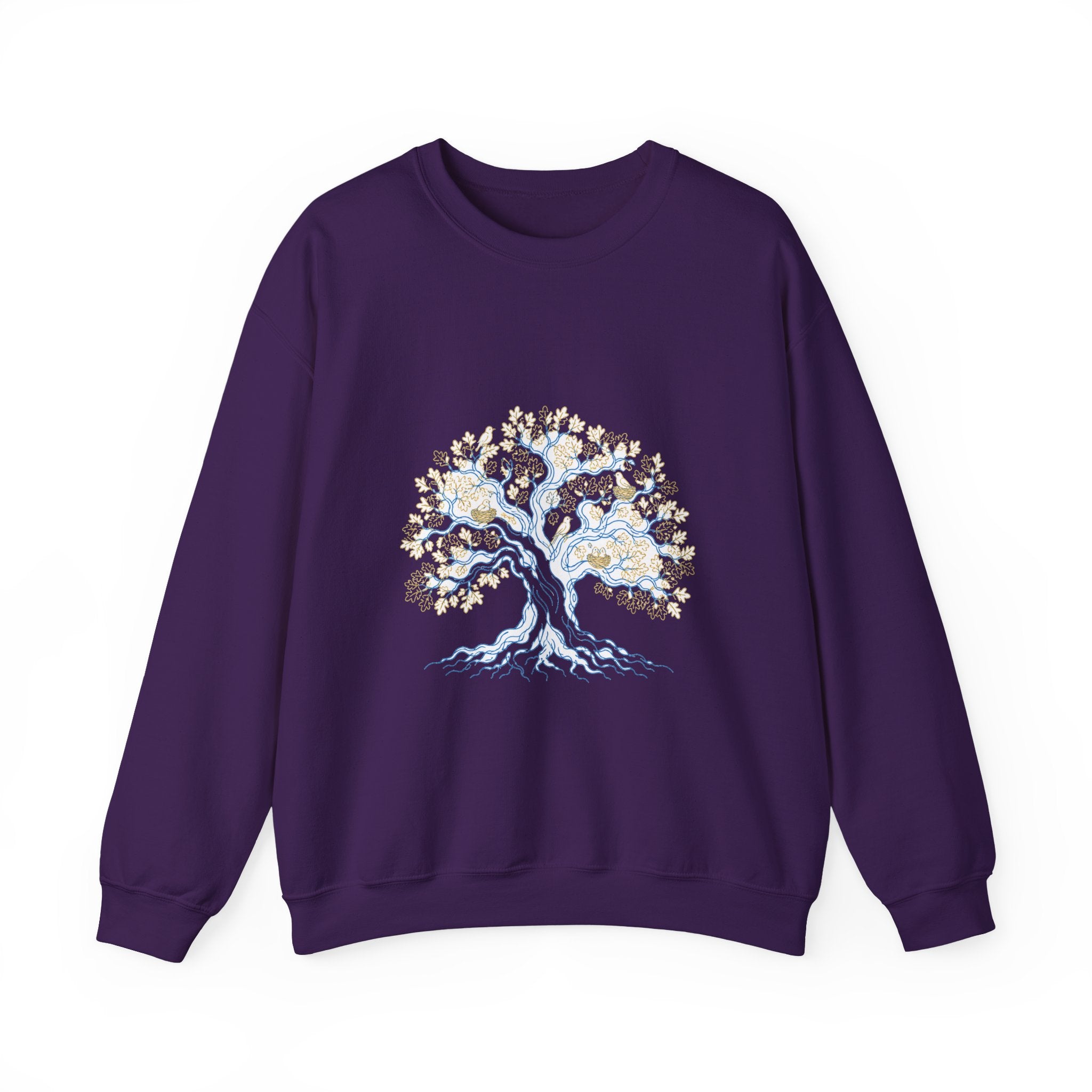 Matching Couple Sweatshirt - Ancient Oak & Deep Roots Matching Couple Crewneck Sweatshirt Minimalist Art His Hers Valentine Gift - Design A