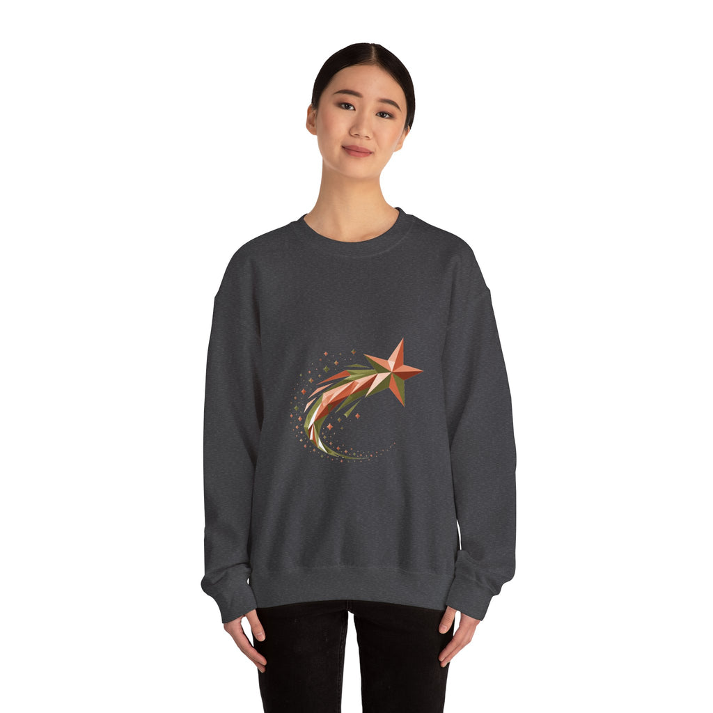 Matching Couple Sweatshirt - Shooting Star & North Star Matching Couple Comfort Colors Crew Geometric Art His Hers Love Gift - Design A