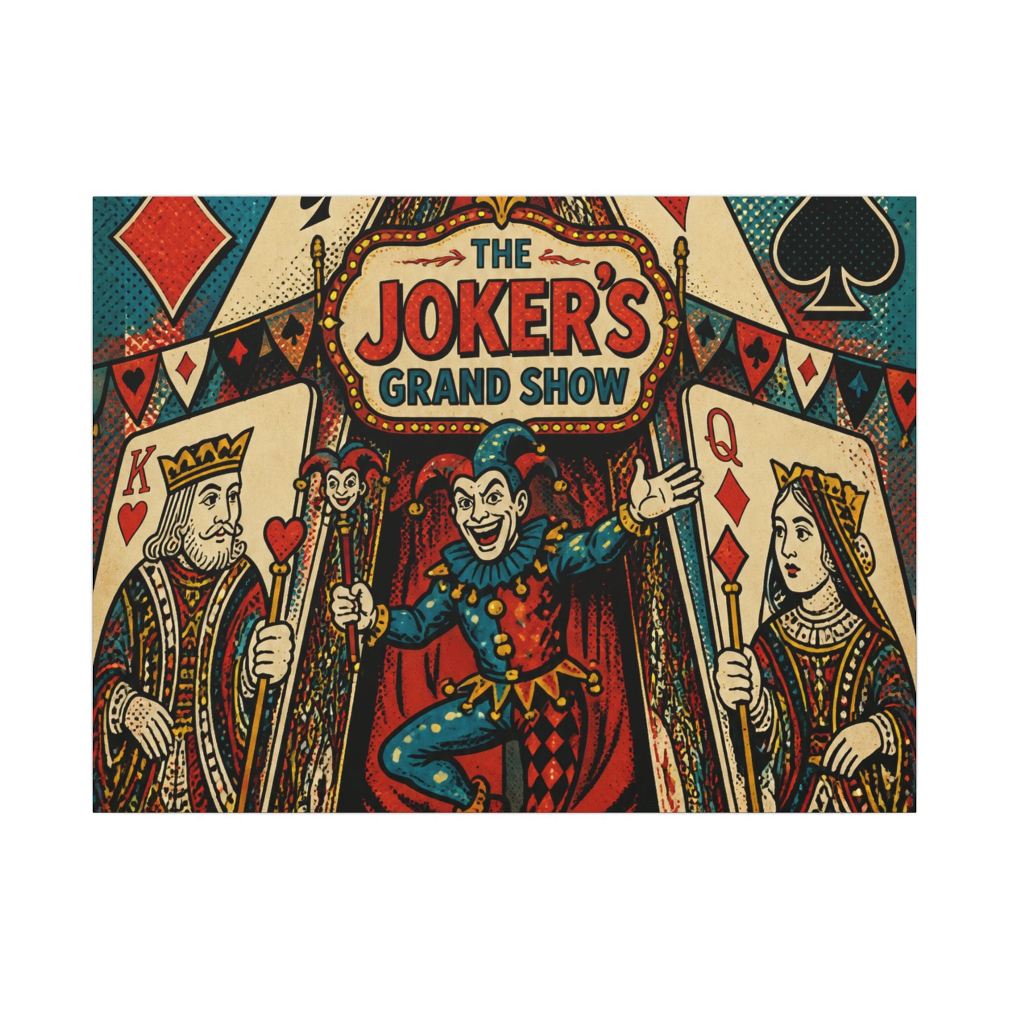 Playing Cards Tent Wall Art Canvas 24×36 Pop Art Restaurant Decor Maximalist Print