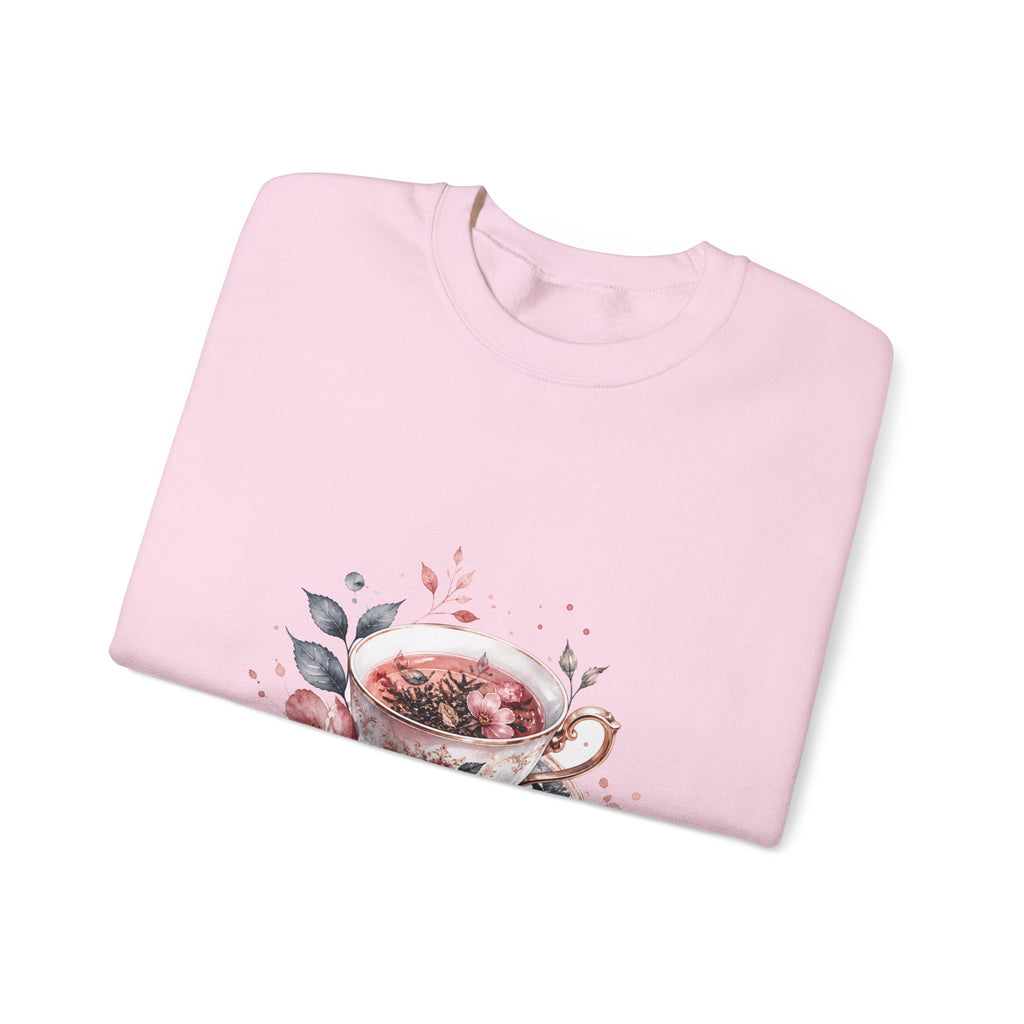Matching Couple Sweatshirt - Coffee & Tea Matching Couple Premium Fleece Sweatshirt Watercolor Art His Hers Birthday Gift - Design B