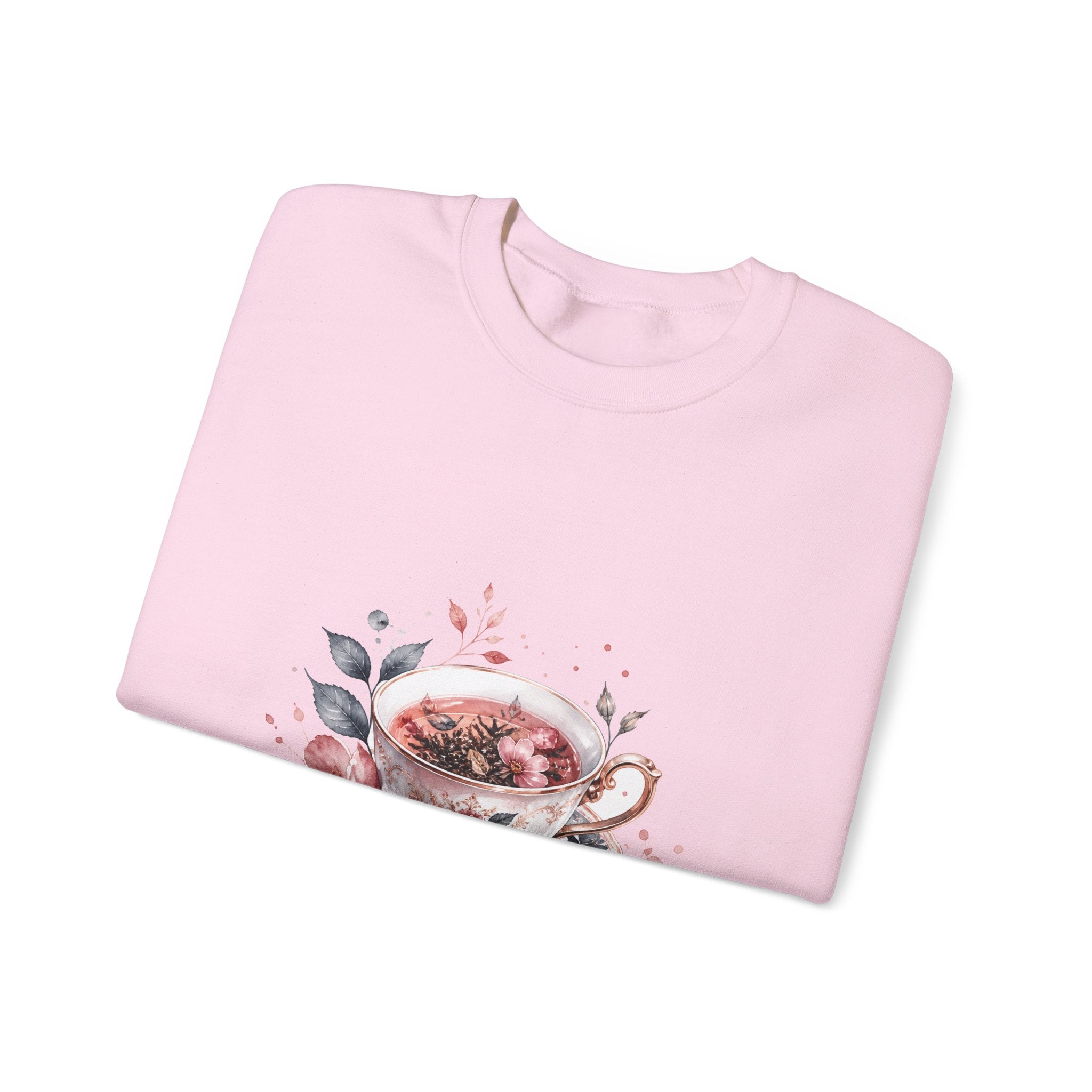 Matching Couple Sweatshirt - Coffee & Tea Matching Couple Premium Fleece Sweatshirt Watercolor Art His Hers Birthday Gift - Design B