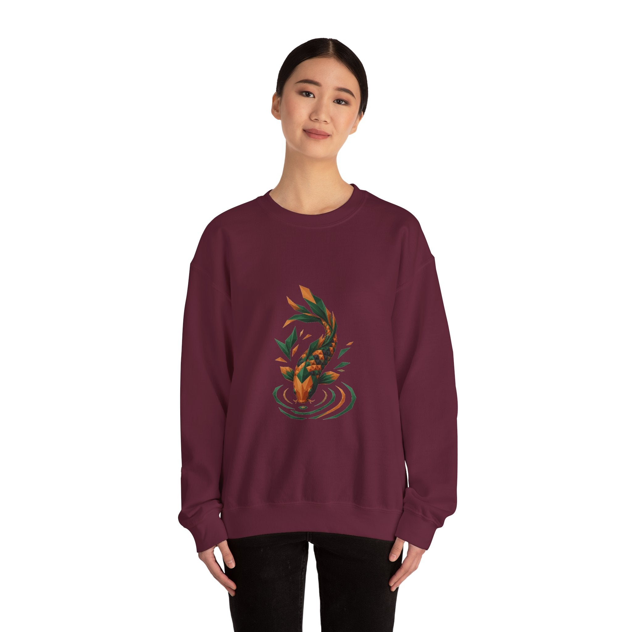 Matching Couple Sweatshirt - Koi Fish Yin Yang Matching Couple Comfort Colors Crew Geometric Art His Hers Love Gift - Design B