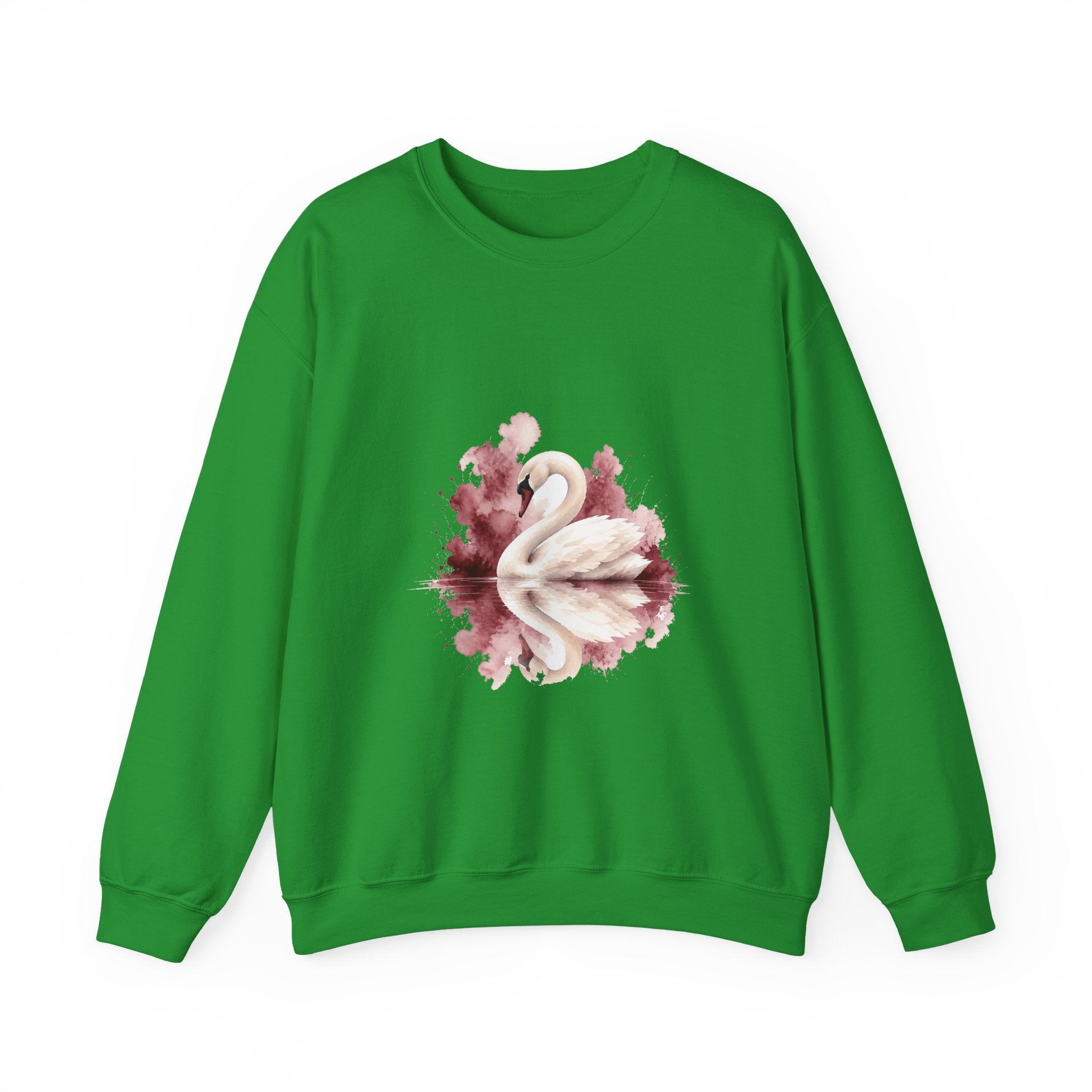 Matching Couple Sweatshirt - Raven & Swan Matching Couple Premium Fleece Sweatshirt Watercolor Art His Hers Birthday Gift - Design B