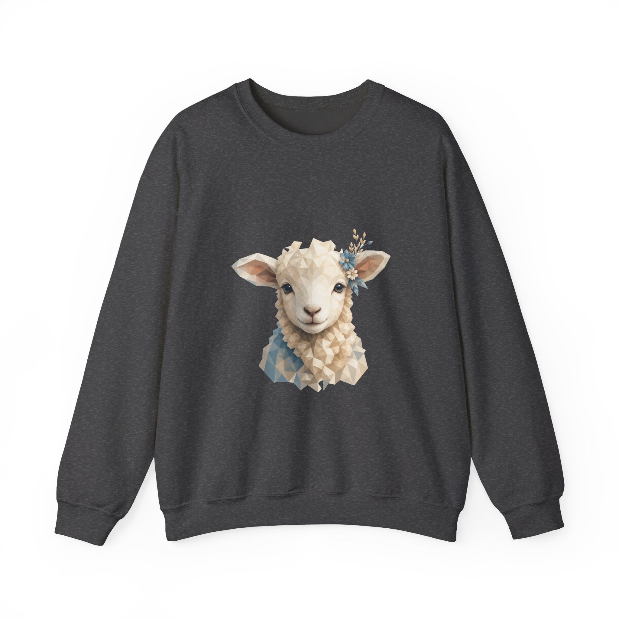 Matching Couple Sweatshirt - Lion & Lamb Matching Couple Crewneck Sweatshirt Geometric Art His Hers Couple Gift - Design B