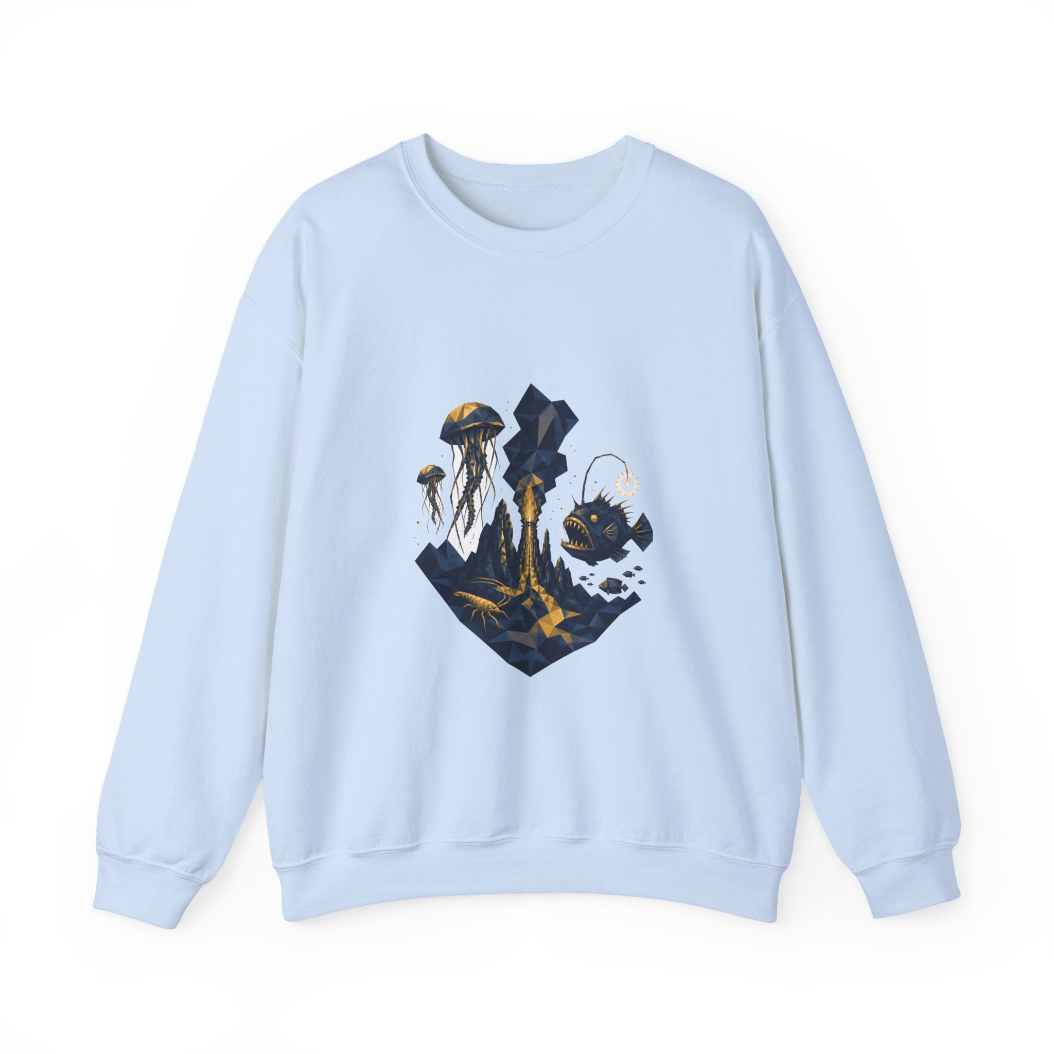 Matching Couple Sweatshirt - Coral Reef & Deep Sea Matching Couple Premium Fleece Sweatshirt Geometric Art His Hers Love Gift - Design B