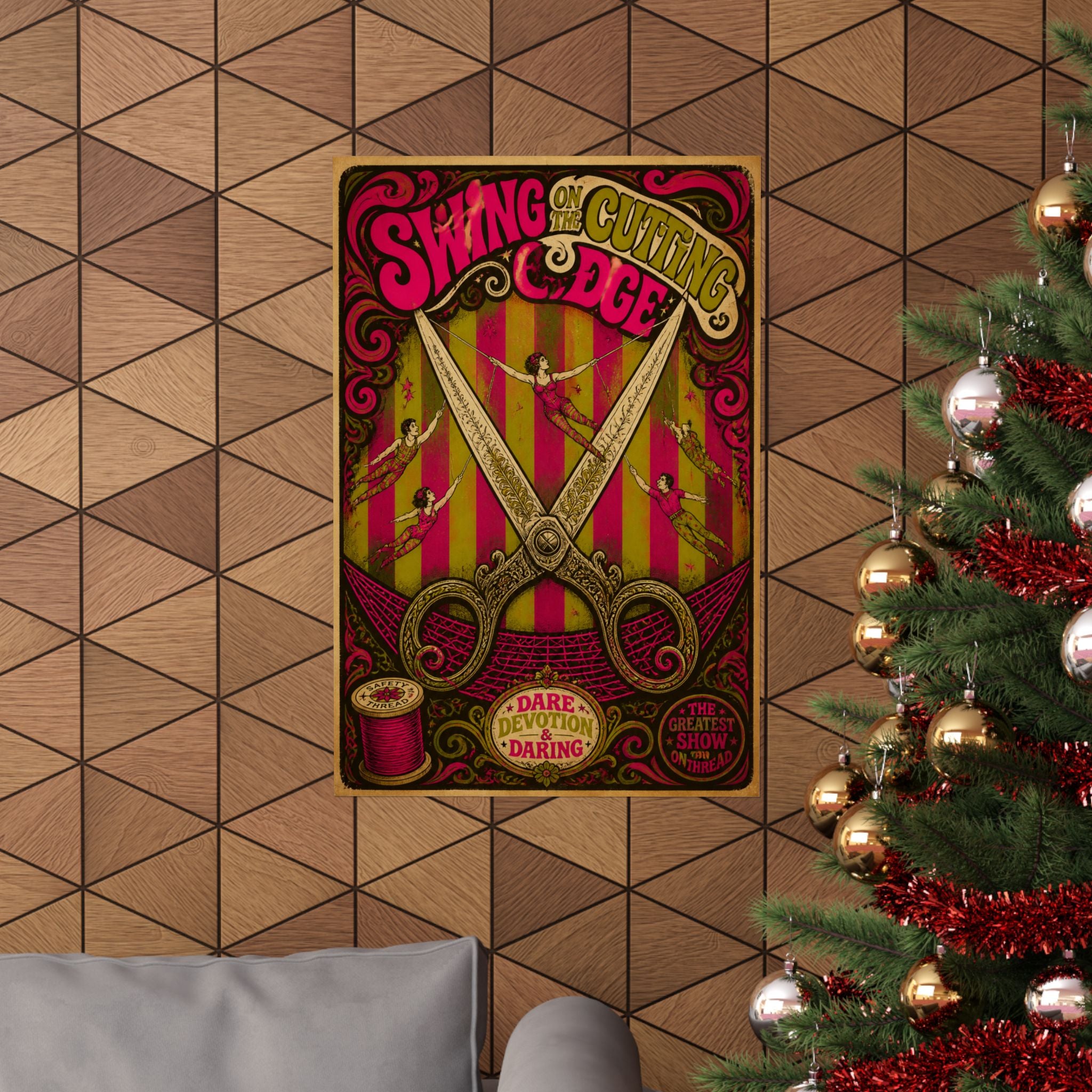 Giant Scissors Trapeze Wall Art Poster 24×36 Psychedelic Dining Room Decor Maximalist Print