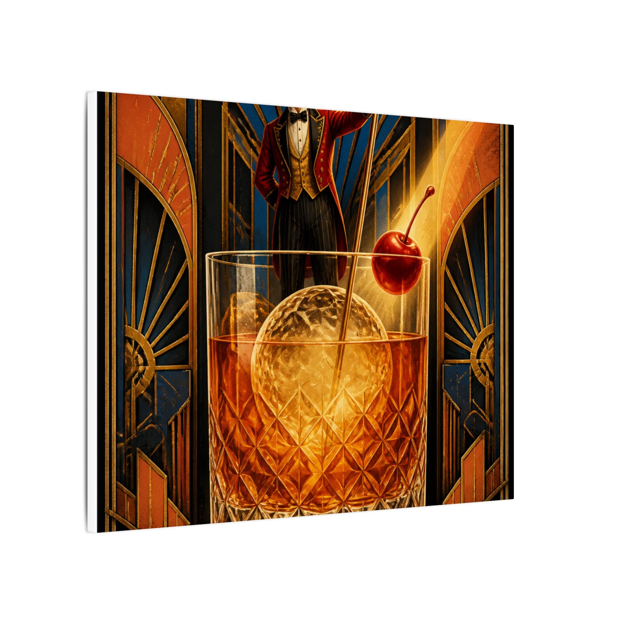 Old Fashioned Ringmaster Wall Art Canvas 24×36 Art Deco Bar Area Decor Maximalist Print