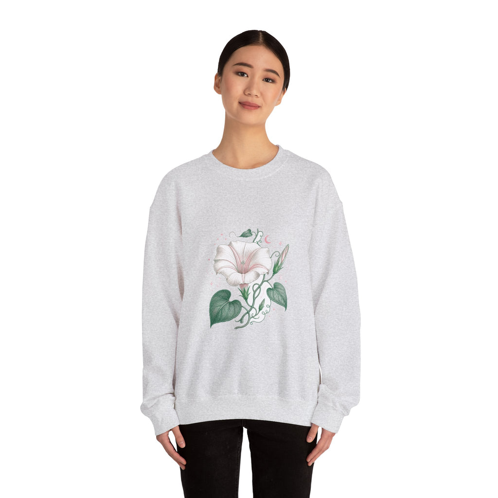 Matching Couple Sweatshirt - Sunflower & Moonflower Matching Couple Crewneck Sweatshirt Vintage Art His Hers Wedding Gift - Design B