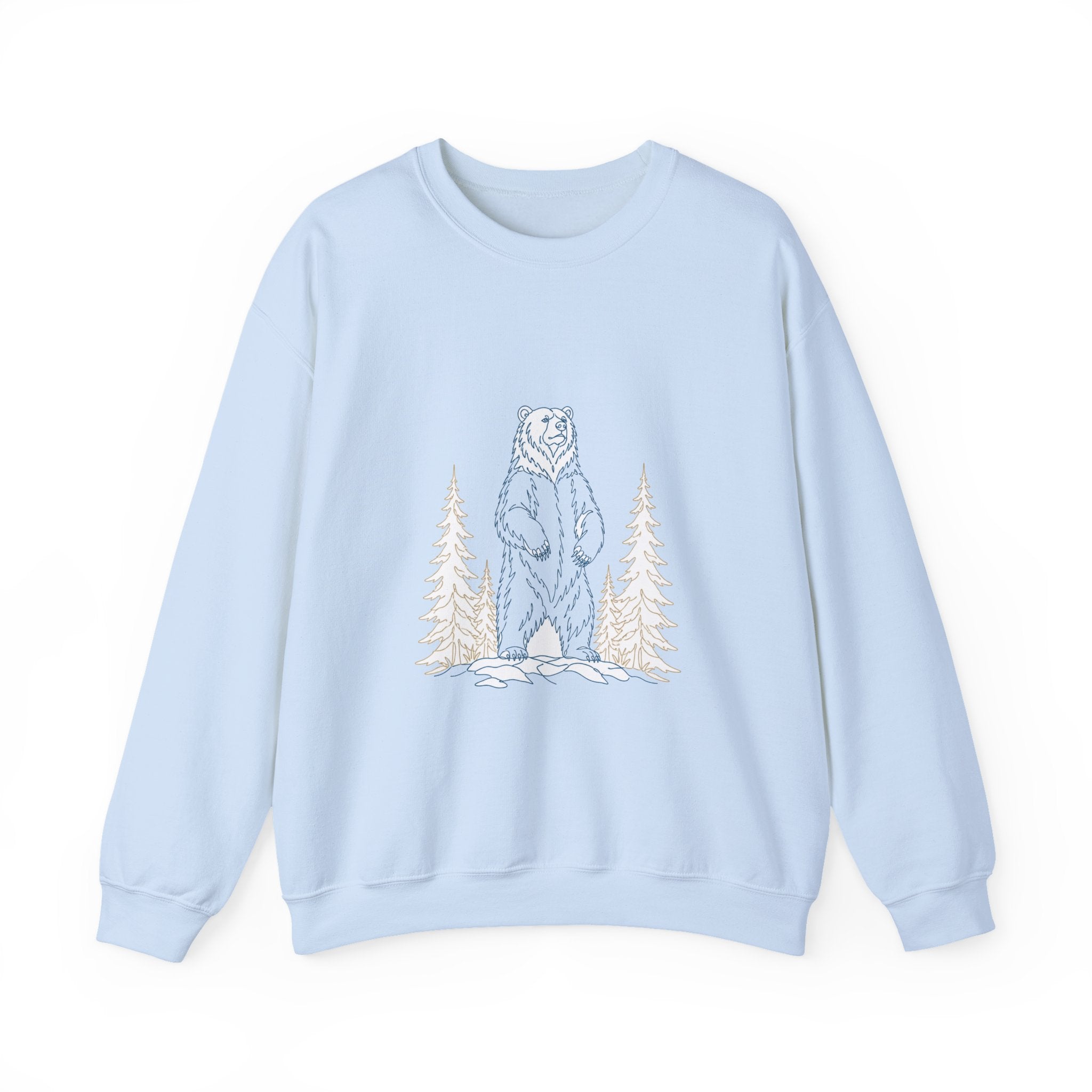 Matching Couple Sweatshirt - Bear & Deer Matching Couple Premium Fleece Sweatshirt Minimalist Art His Hers Christmas Gift - Design A