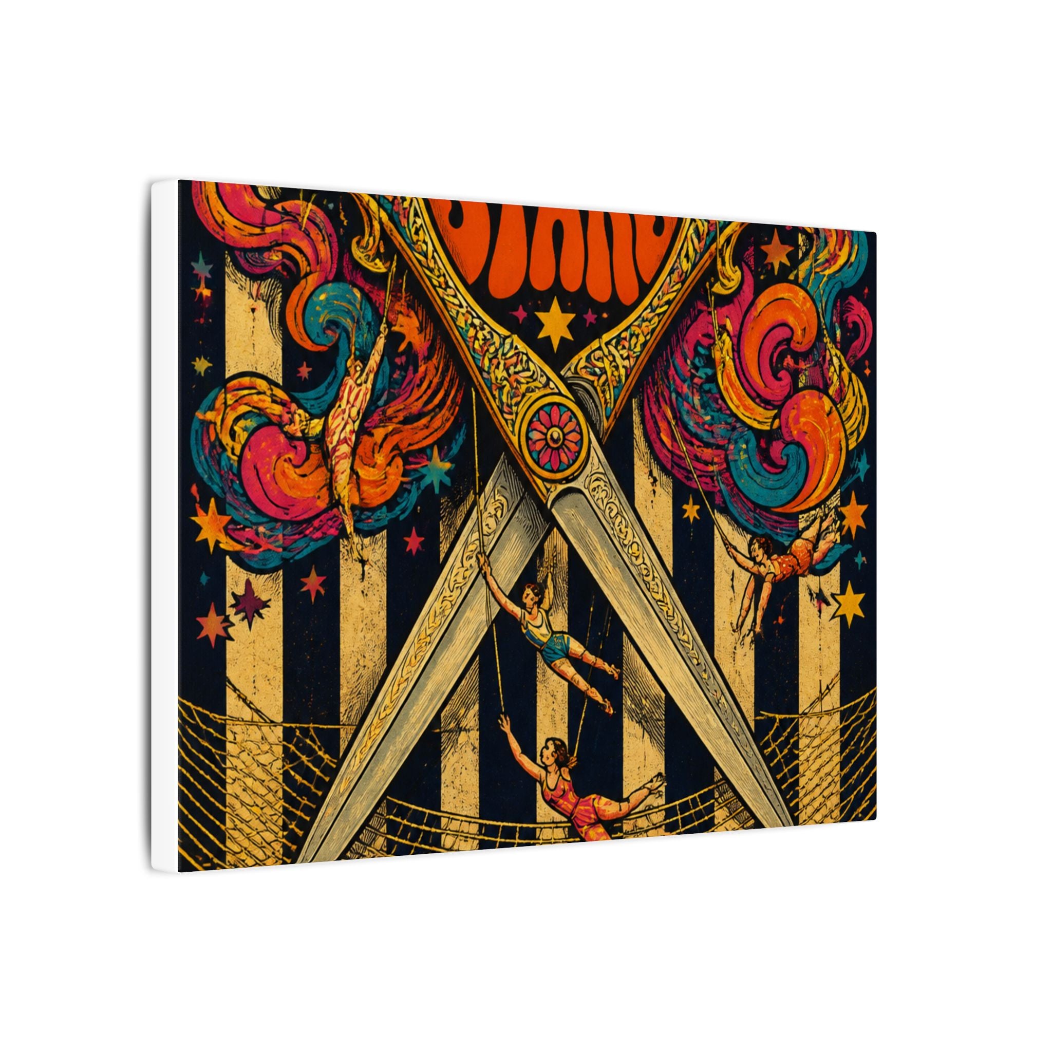 Giant Scissors Trapeze Wall Art Canvas 16×20 Psychedelic Cafe Decor Maximalist Print