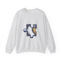 Matching Couple Sweatshirt - Puzzle Pieces Matching Couple Premium Fleece Sweatshirt Hand-Drawn Art His Hers Anniversary Gift - Design A