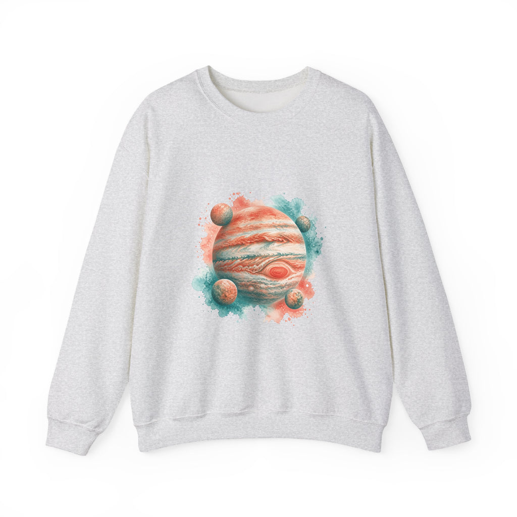Matching Couple Sweatshirt - Saturn & Jupiter Matching Couple Premium Fleece Sweatshirt Watercolor Art His Hers Birthday Gift - Design B