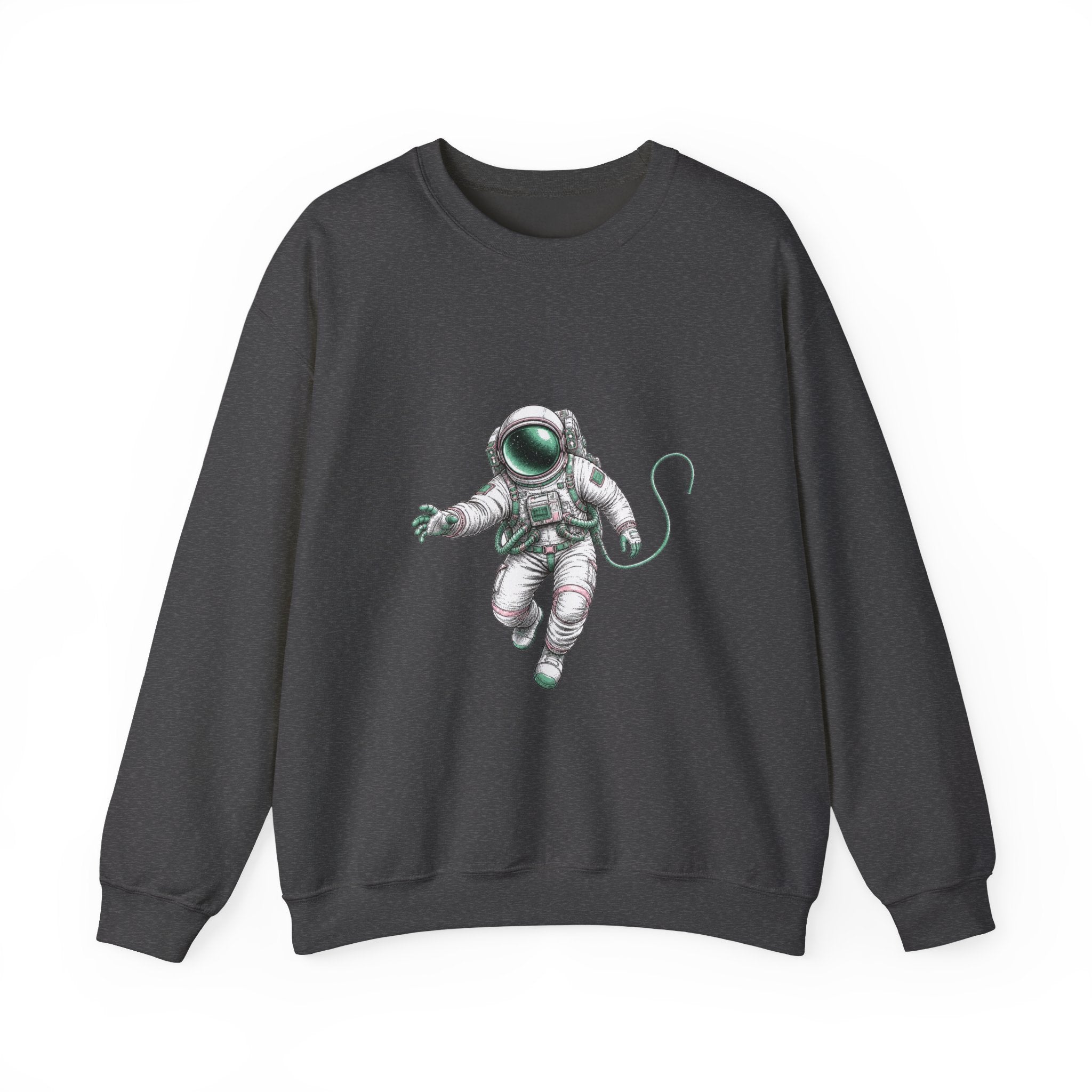 Matching Couple Sweatshirt - Astronaut & Planet Matching Couple Premium Fleece Sweatshirt Hand-Drawn Art His Hers Anniversary Gift - Design A
