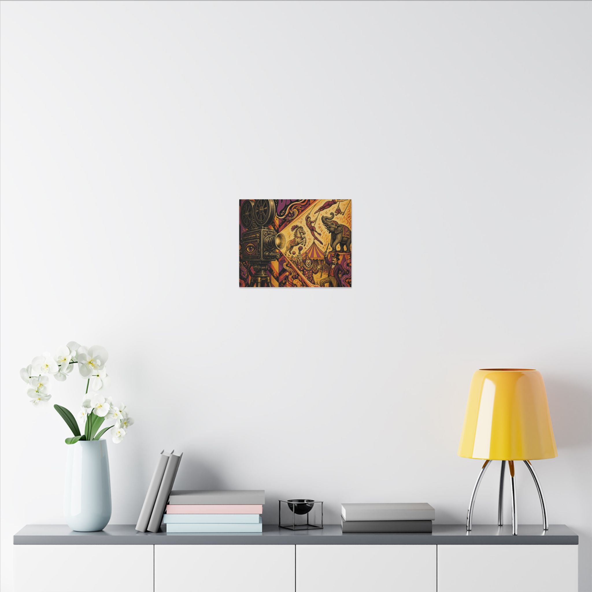Film Camera Projector Show Wall Art Canvas 24×36 Psychedelic Dining Room Decor Maximalist Print