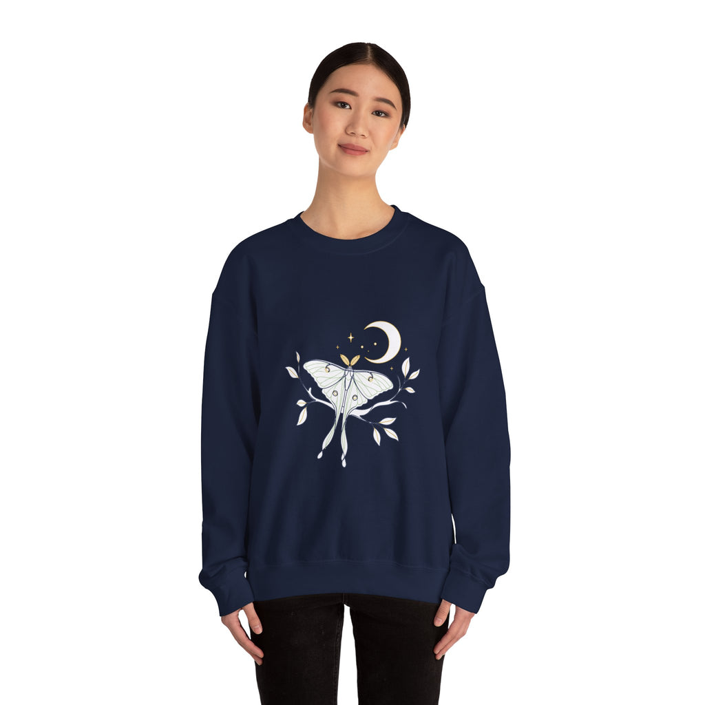 Matching Couple Sweatshirt - Butterfly & Moth Matching Couple Premium Fleece Sweatshirt Minimalist Art His Hers Christmas Gift - Design B