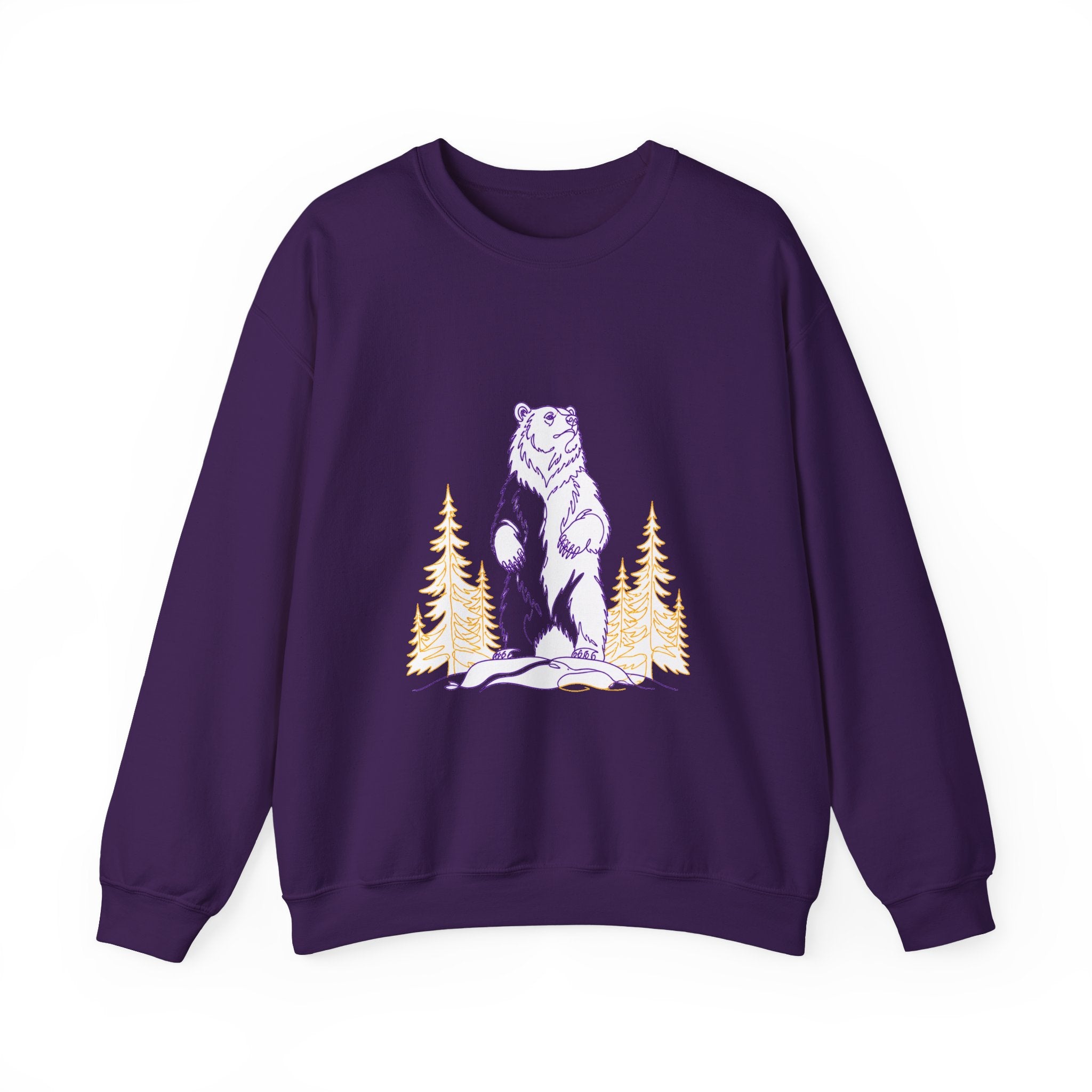 Matching Couple Sweatshirt - Bear & Deer Matching Couple Crewneck Sweatshirt Minimalist Art His Hers Valentine Gift - Design A