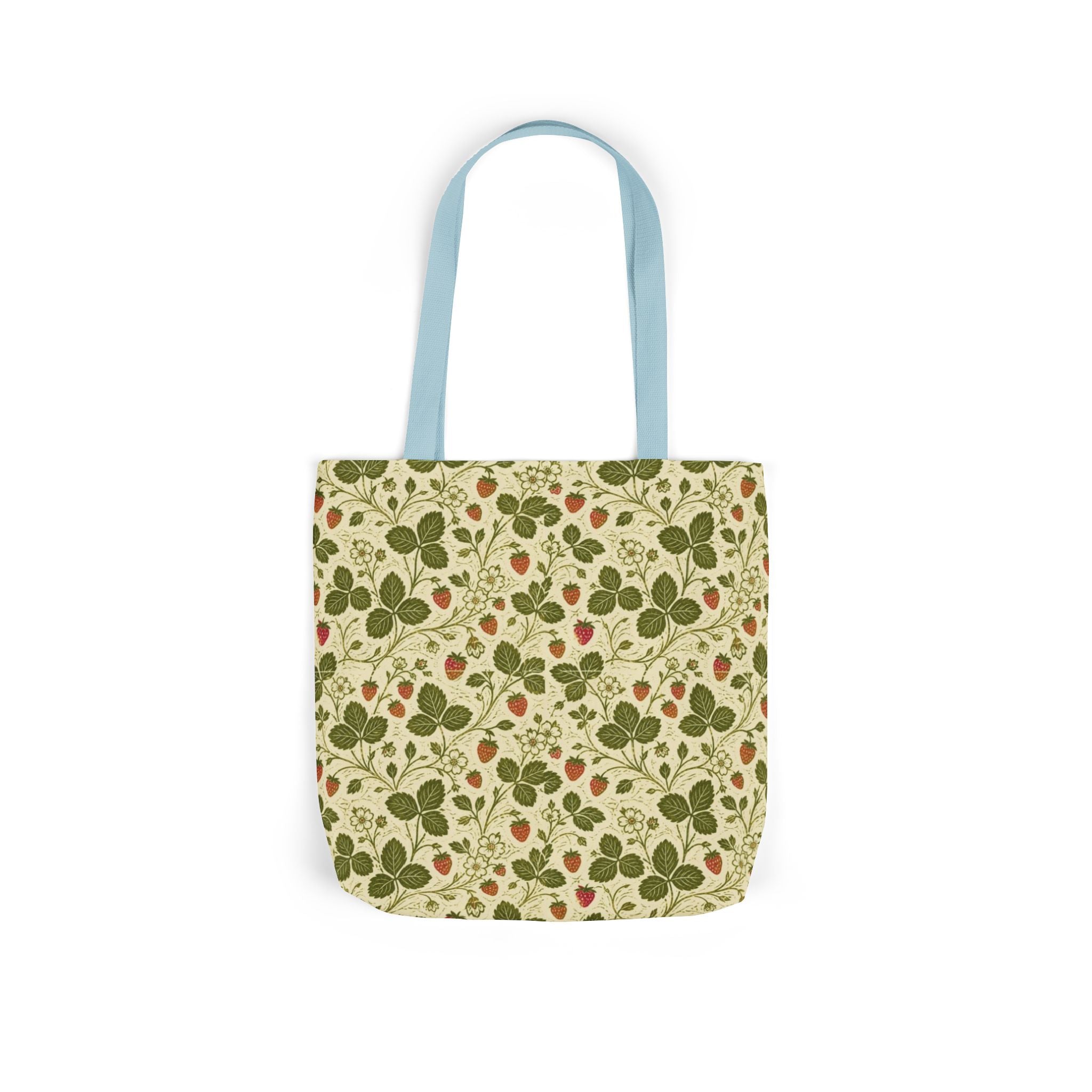 Wild Strawberries Canvas Tote Bag Mediterranean Kitchen Linocut Design Italian Cottagecore Gift