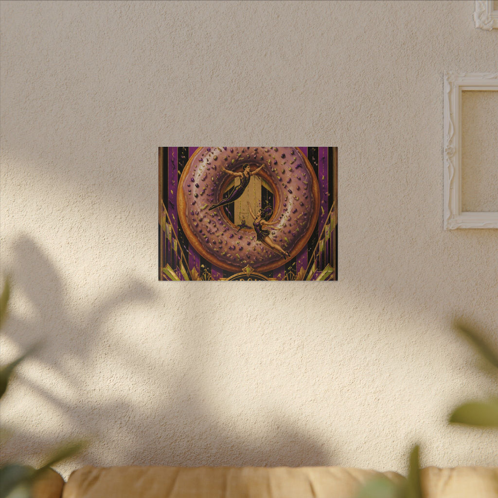 Donut Circus Ring Wall Art Canvas 16×20 Art Deco Entryway Decor Maximalist Print