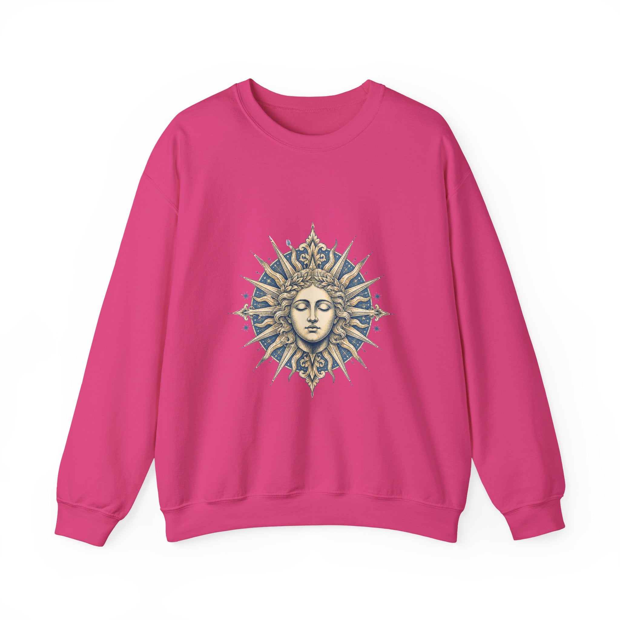 Matching Couple Sweatshirt - Helios & Selene Matching Couple Premium Fleece Sweatshirt Hand-Drawn Art His Hers Anniversary Gift - Design A