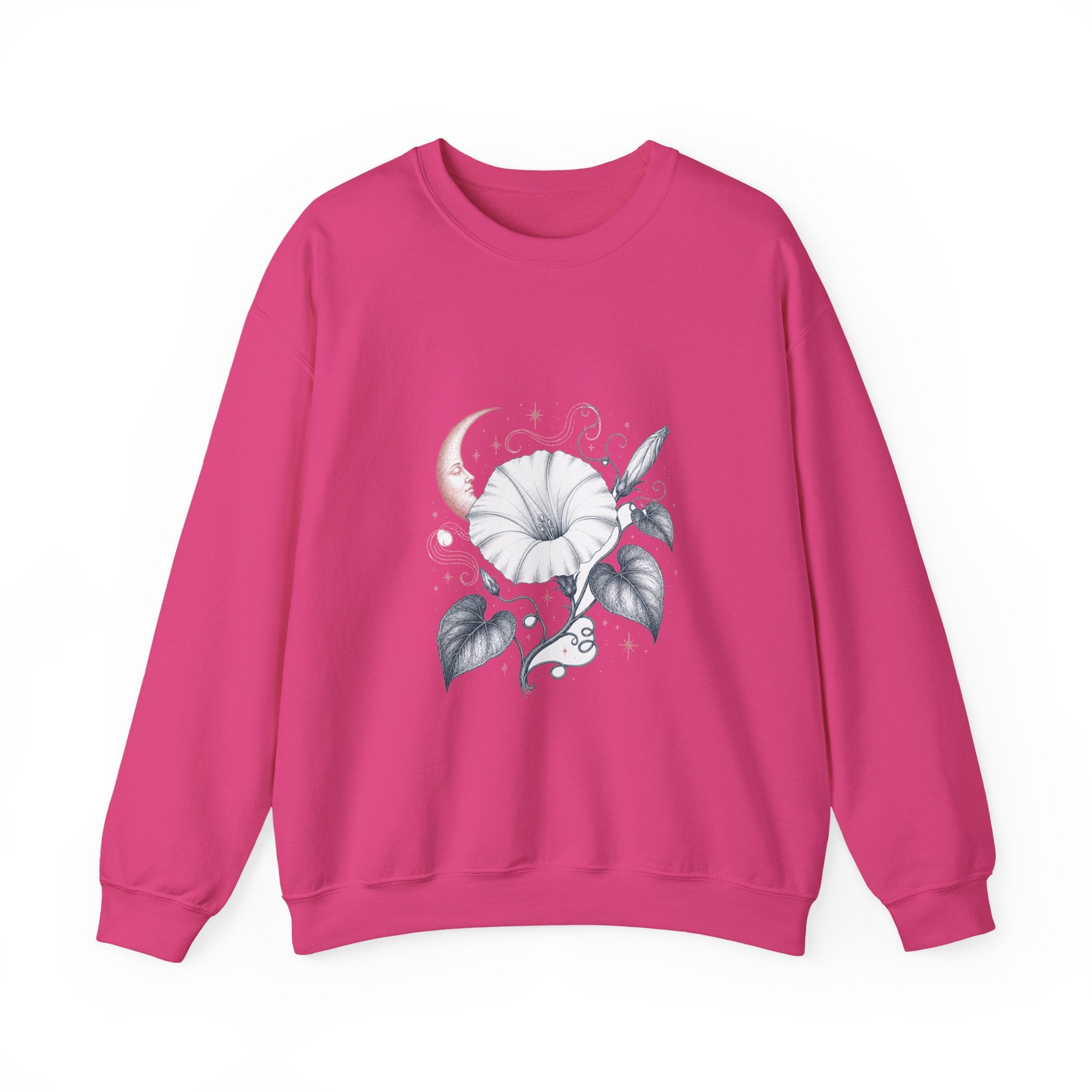 Matching Couple Sweatshirt - Sunflower & Moonflower Matching Couple Comfort Colors Crew Vintage Art His Hers Honeymoon Gift - Design B