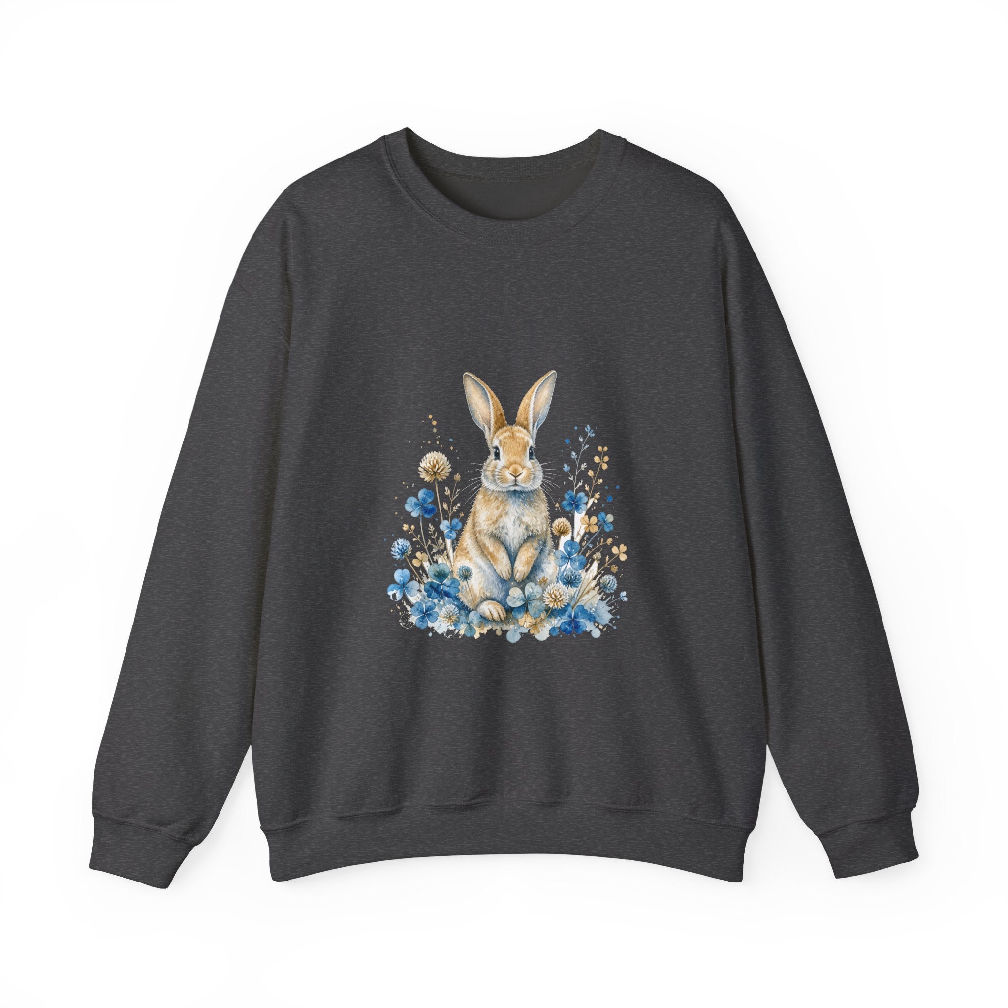 Matching Couple Sweatshirt - Fox & Rabbit Matching Couple Premium Fleece Sweatshirt Watercolor Art His Hers Birthday Gift - Design B