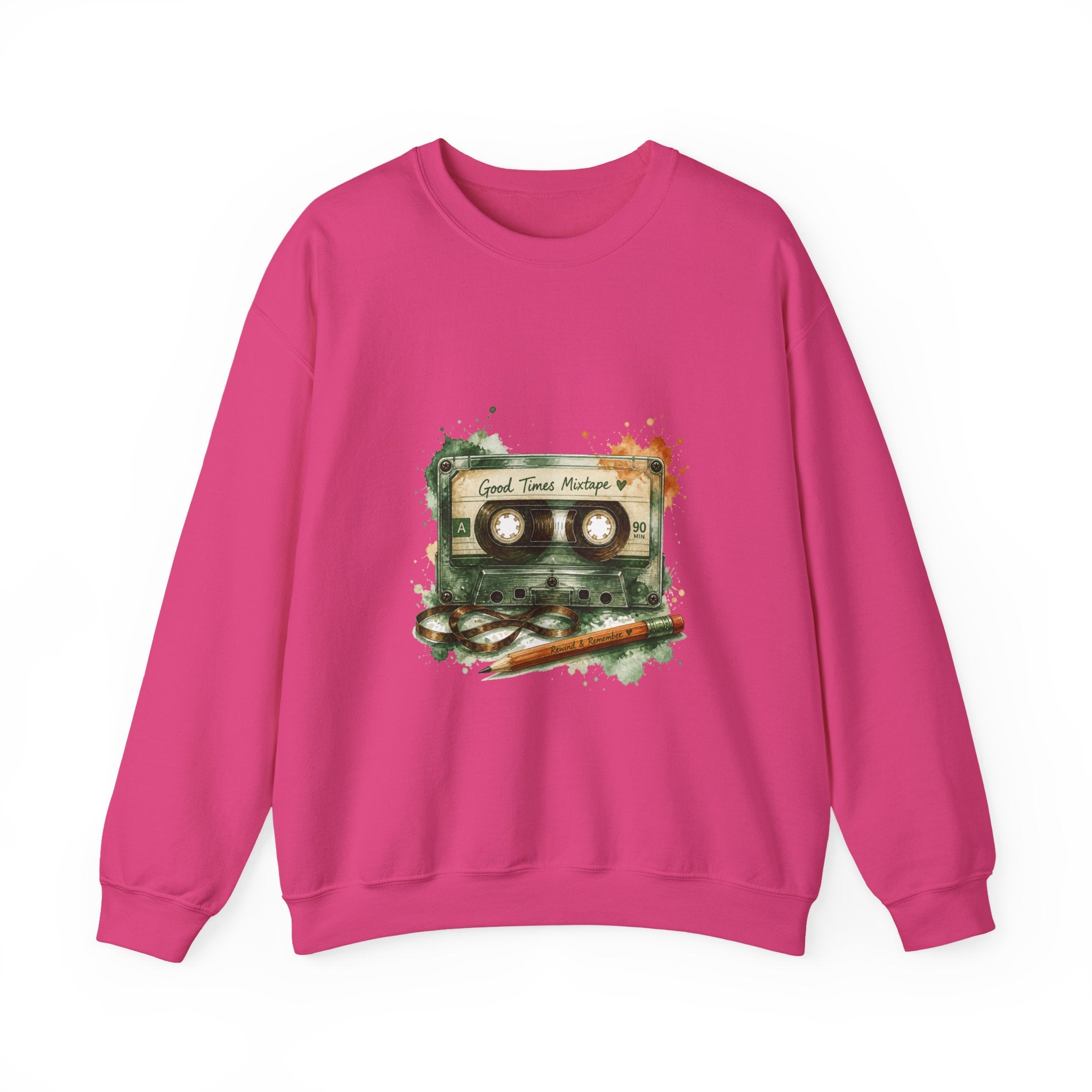 Matching Couple Sweatshirt - Vinyl & Cassette Matching Couple Premium Fleece Sweatshirt Watercolor Art His Hers Birthday Gift - Design B