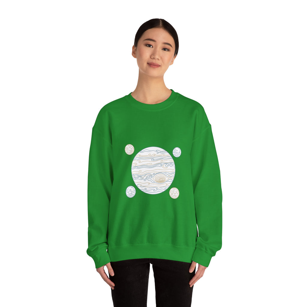 Matching Couple Sweatshirt - Saturn & Jupiter Matching Couple Crewneck Sweatshirt Minimalist Art His Hers Valentine Gift - Design B