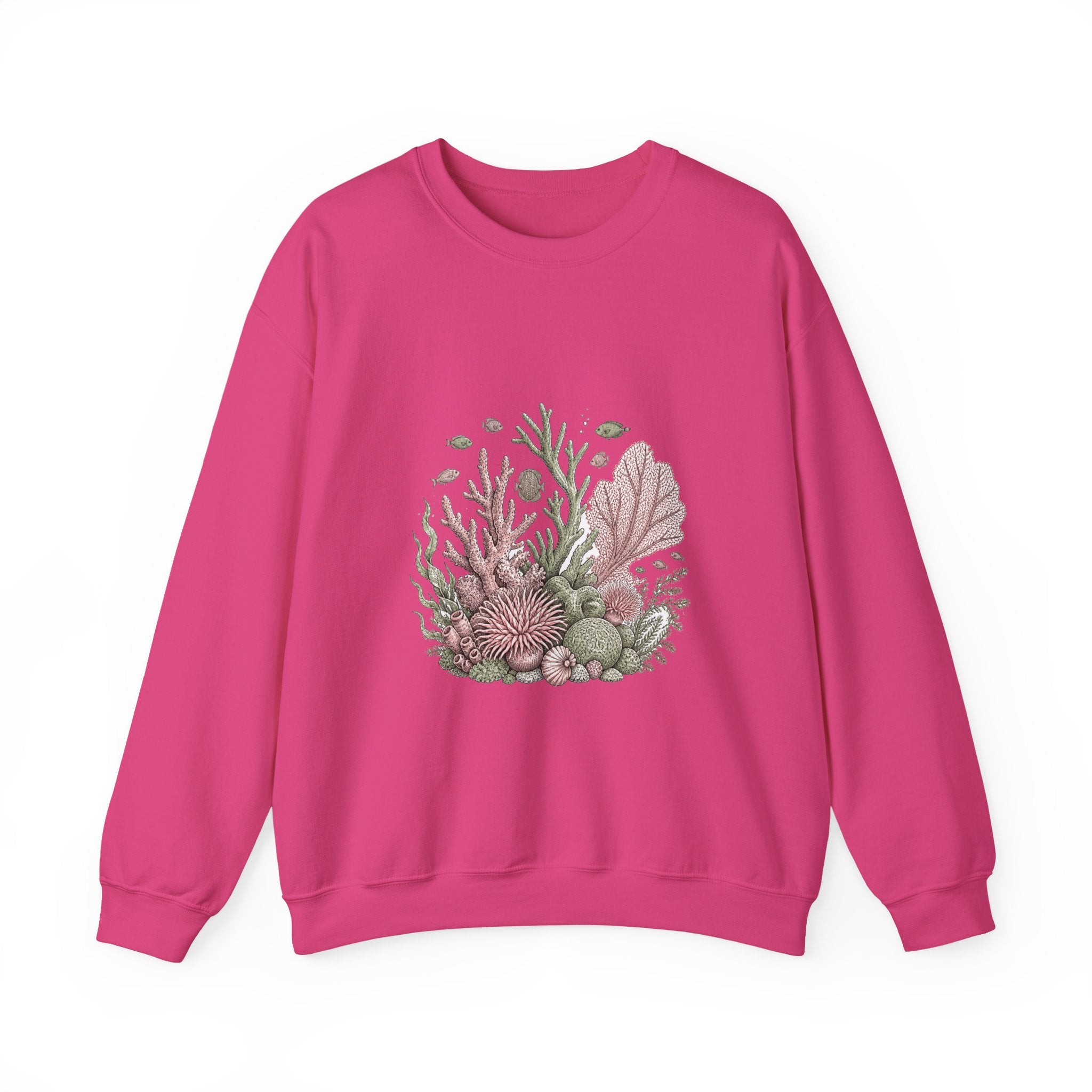 Matching Couple Sweatshirt - Coral Reef & Deep Sea Matching Couple Crewneck Sweatshirt Hand-Drawn Art His Hers Best Friend Gift - Design A