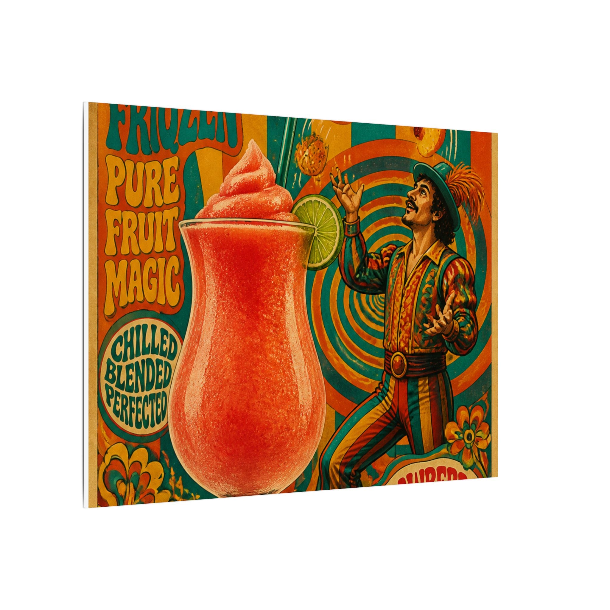 Daiquiri Fruit Juggler Wall Art Canvas 16×20 Psychedelic Cafe Decor Maximalist Print