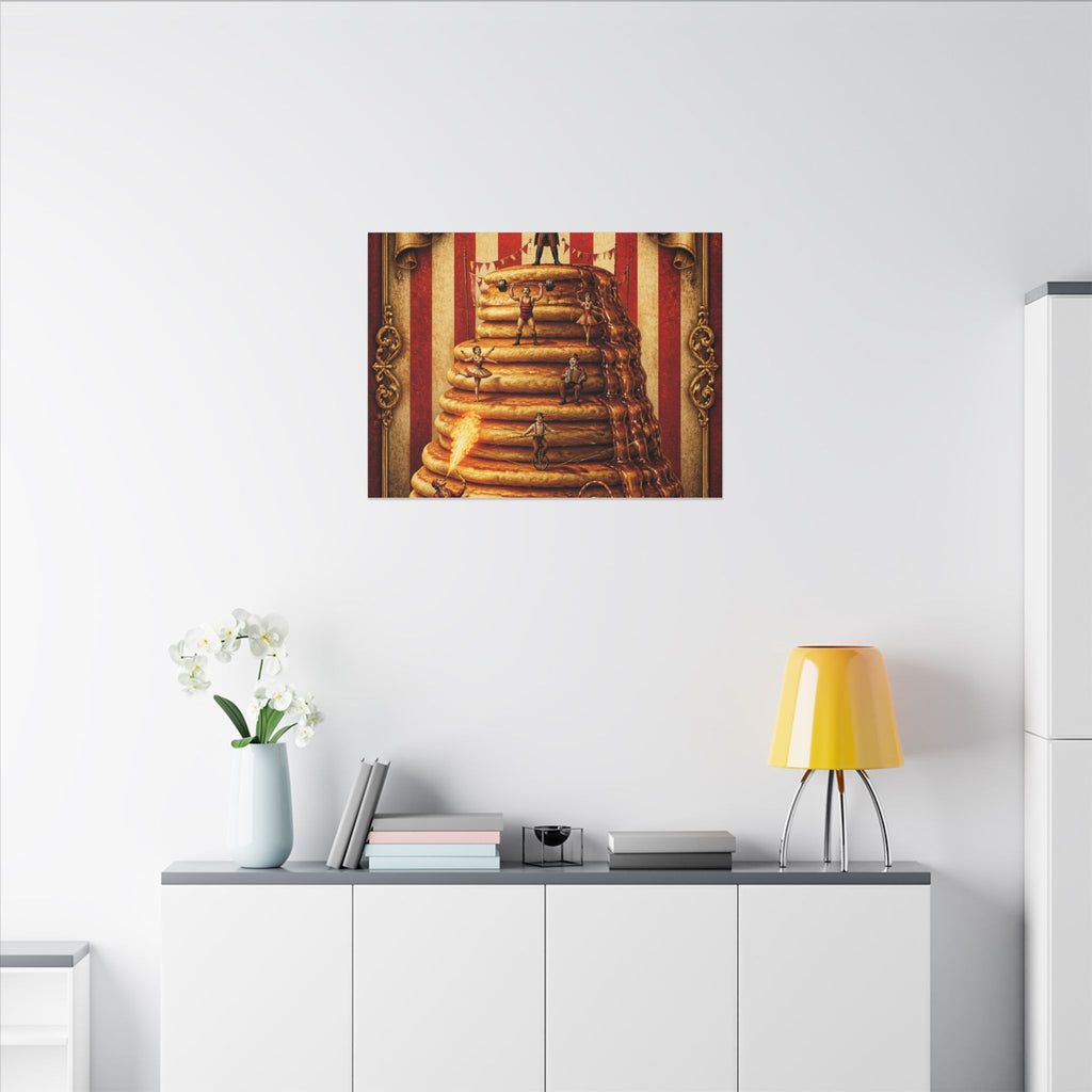 Pancake Stack Platform Wall Art Canvas 24×36 Baroque Studio Decor Maximalist Print