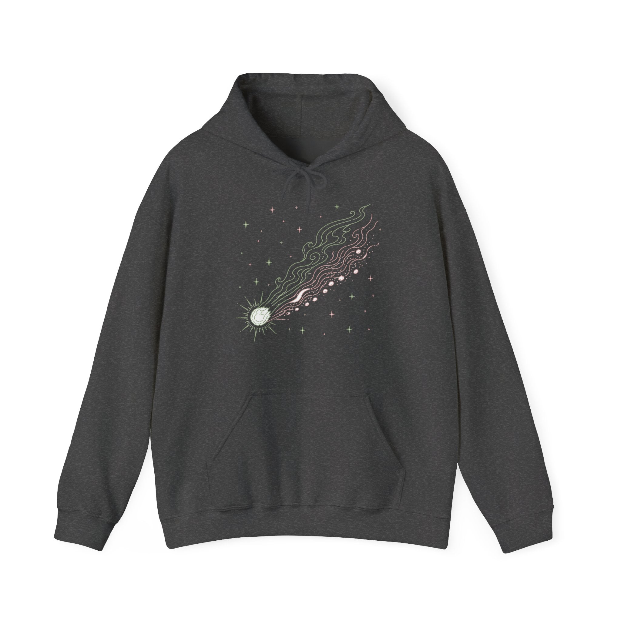 Matching Couple Sweatshirt - Comet & Asteroid Matching Couple Hooded Sweatshirt Minimalist Art His Hers Valentine Gift - Design A