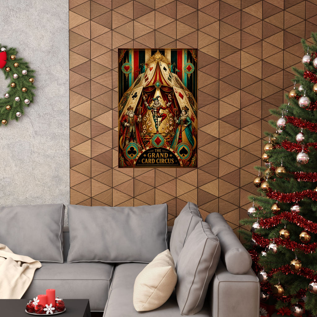 Playing Cards Tent Wall Art Poster 18×24 Art Deco Entryway Decor Maximalist Print