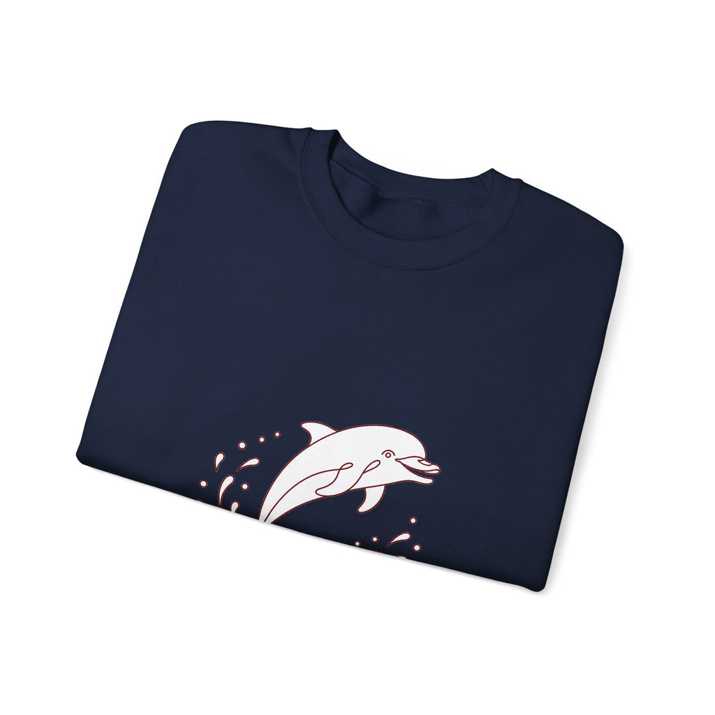 Matching Couple Sweatshirt - Shark & Dolphin Matching Couple Comfort Colors Crew Minimalist Art His Hers Christmas Gift - Design B