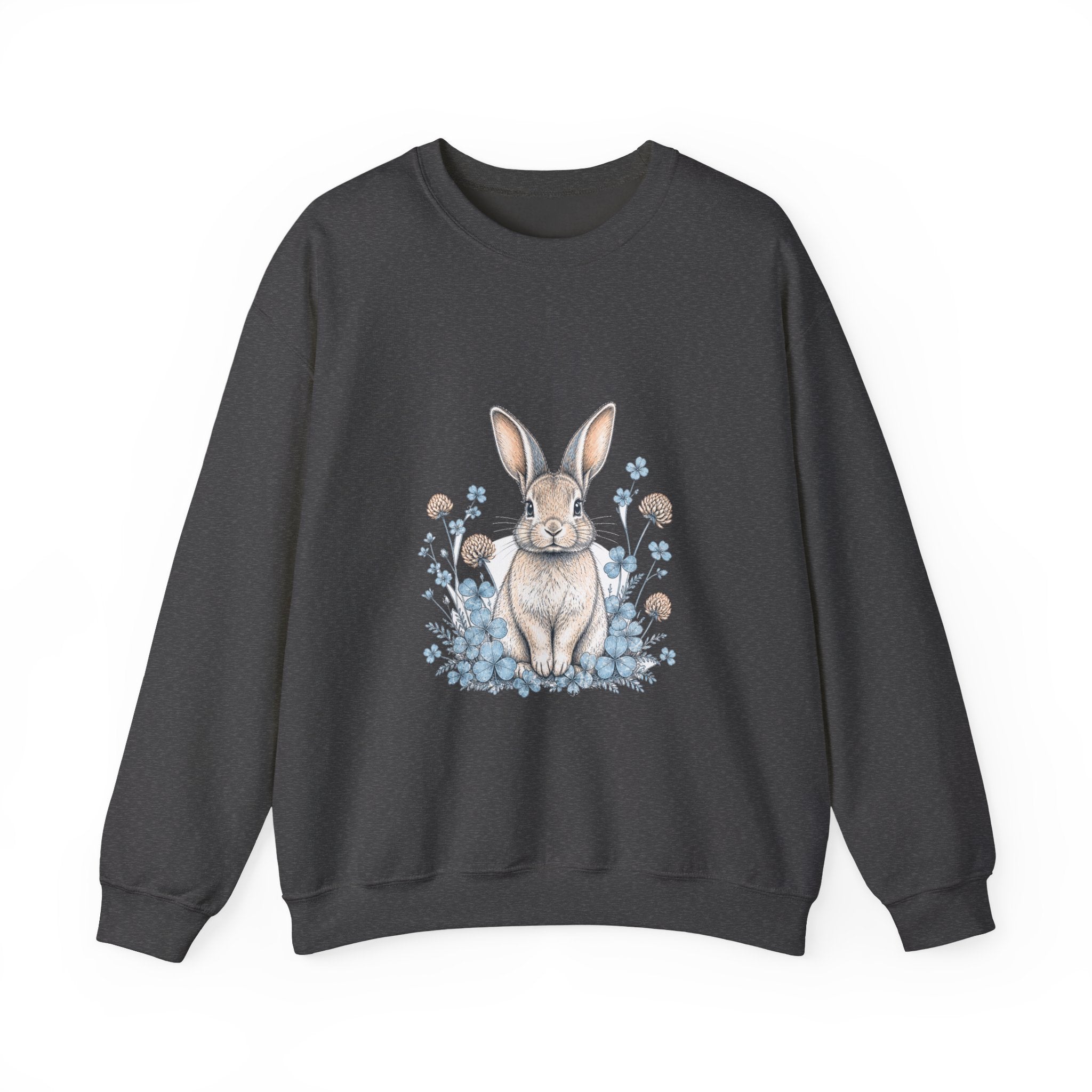 Matching Couple Sweatshirt - Fox & Rabbit Matching Couple Premium Fleece Sweatshirt Hand-Drawn Art His Hers Anniversary Gift - Design B
