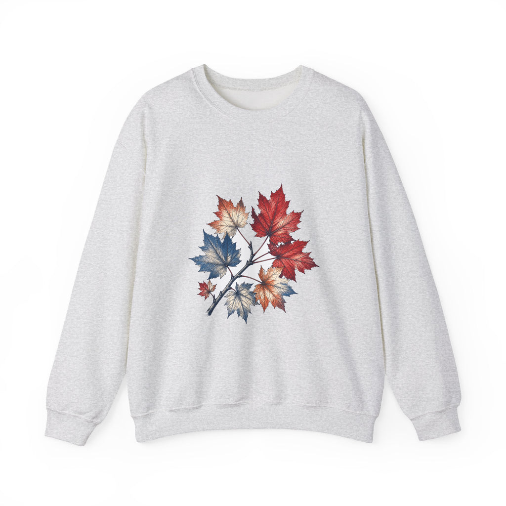 Matching Couple Sweatshirt - Cherry Blossom & Maple Leaf Matching Couple Crewneck Sweatshirt Hand-Drawn Art His Hers Best Friend Gift - Design B