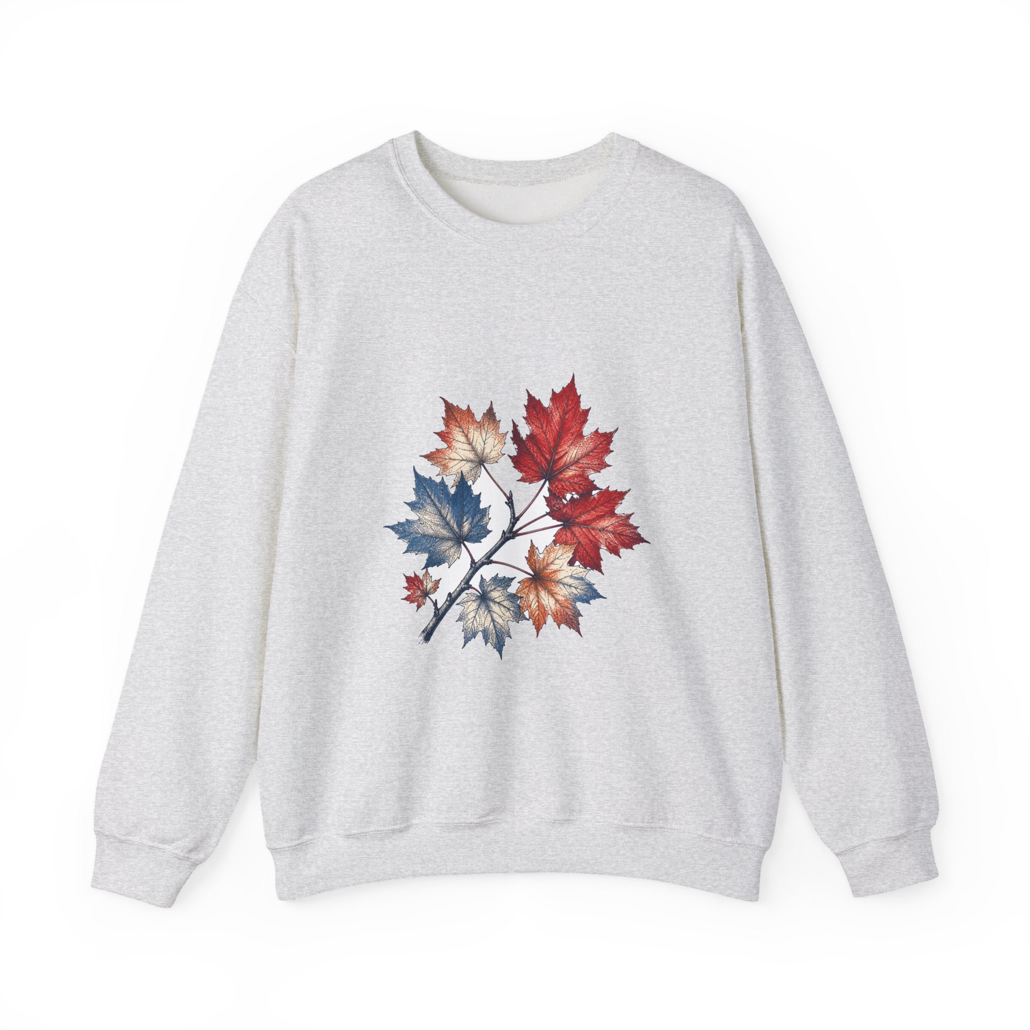 Matching Couple Sweatshirt - Cherry Blossom & Maple Leaf Matching Couple Crewneck Sweatshirt Hand-Drawn Art His Hers Best Friend Gift - Design B