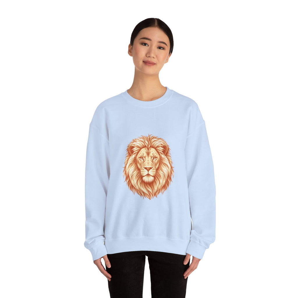 Matching Couple Sweatshirt - Lion & Lamb Matching Couple Comfort Colors Crew Hand-Drawn Art His Hers Anniversary Gift - Design A