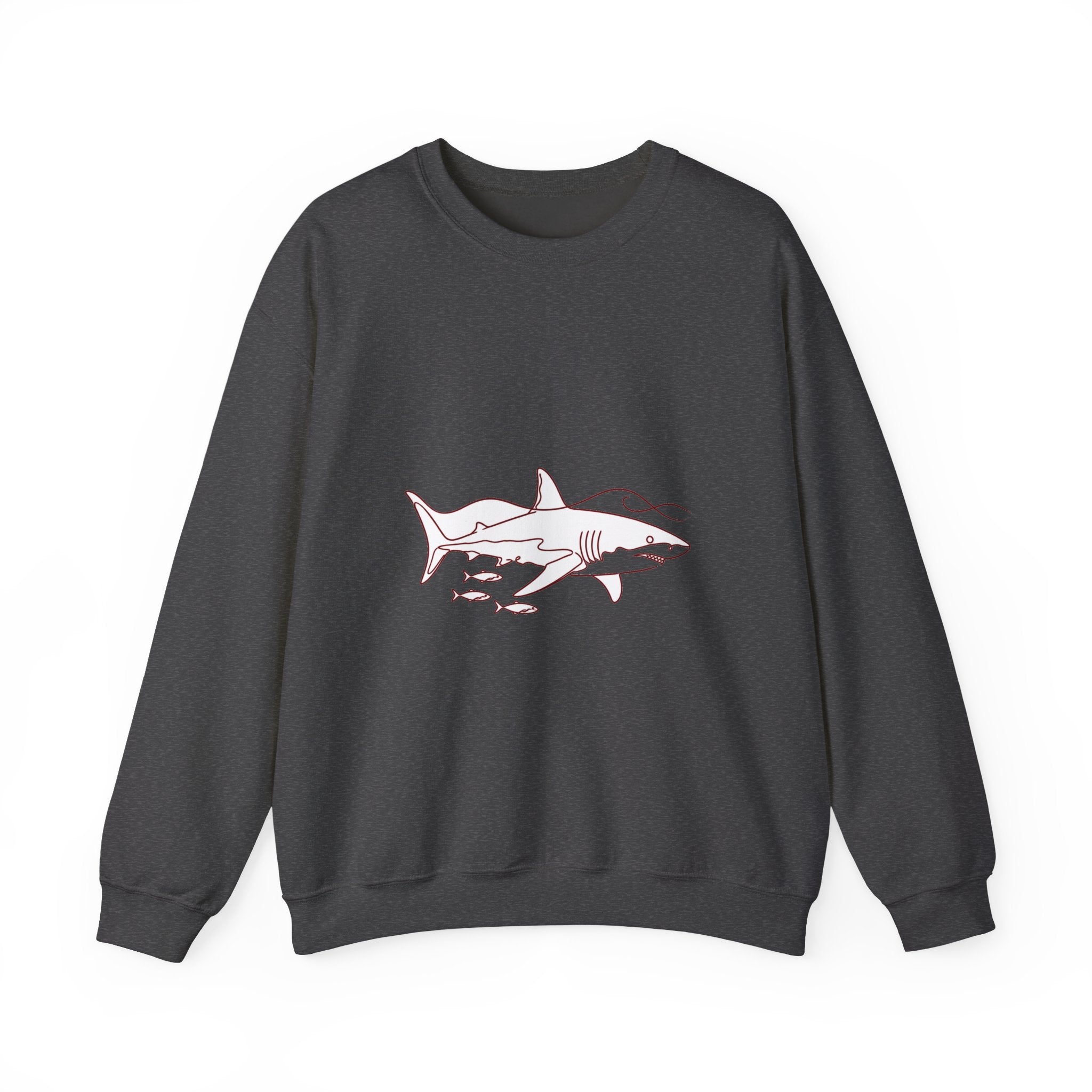 Matching Couple Sweatshirt - Shark & Dolphin Matching Couple Comfort Colors Crew Minimalist Art His Hers Christmas Gift - Design A