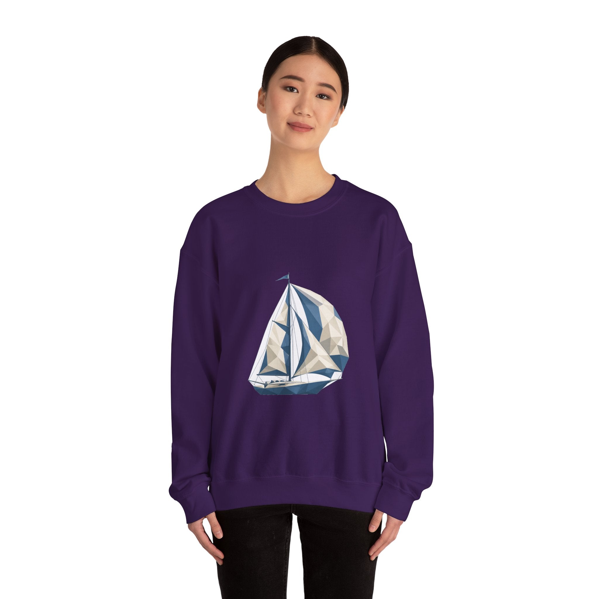 Matching Couple Sweatshirt - Anchor & Sail Matching Couple Premium Fleece Sweatshirt Geometric Art His Hers Love Gift - Design B
