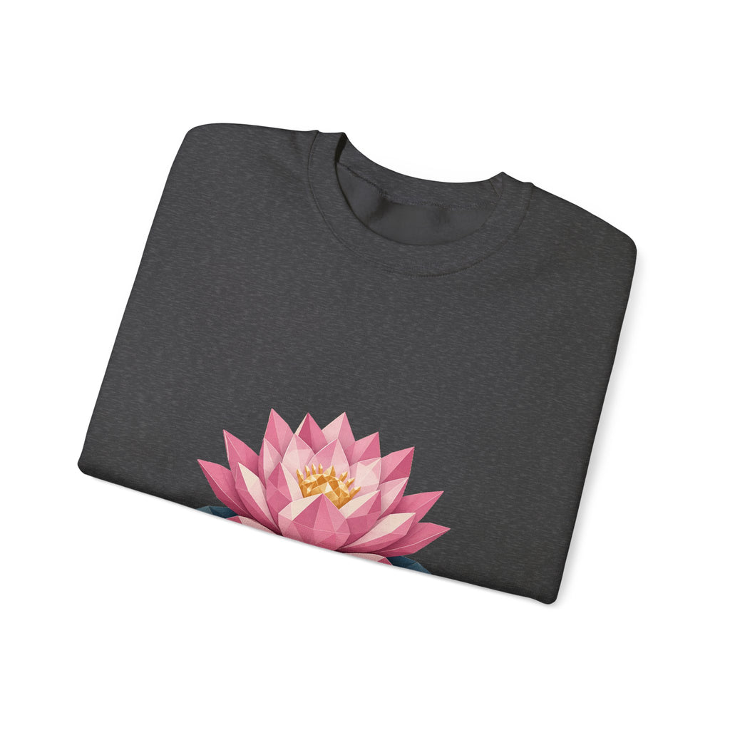 Matching Couple Sweatshirt - Open & Closed Lotus Matching Couple Crewneck Sweatshirt Geometric Art His Hers Couple Gift - Design A